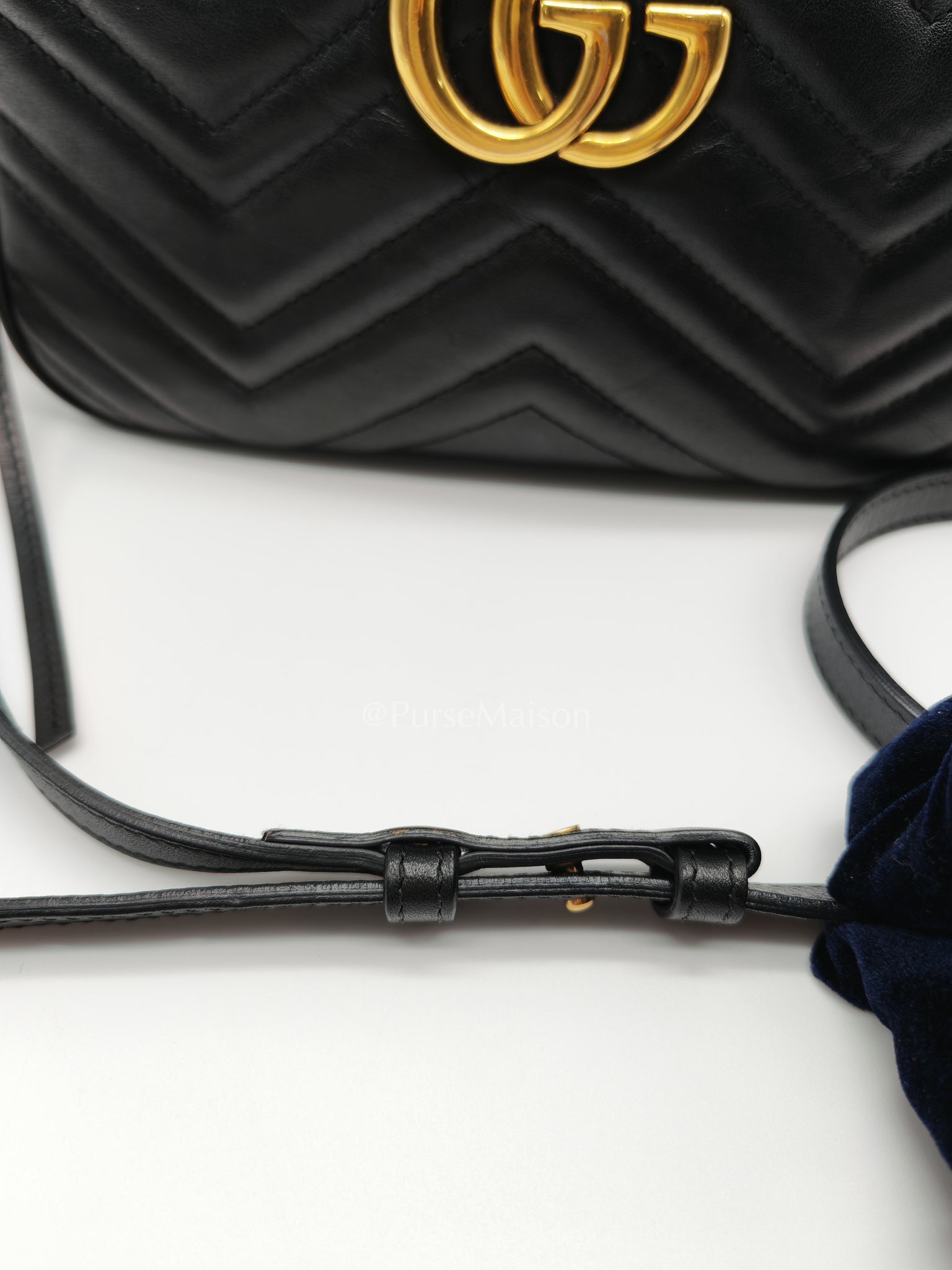 GG Marmont Camera Bag in Black Matelassé Leather | Purse Maison Luxury Bags Shop