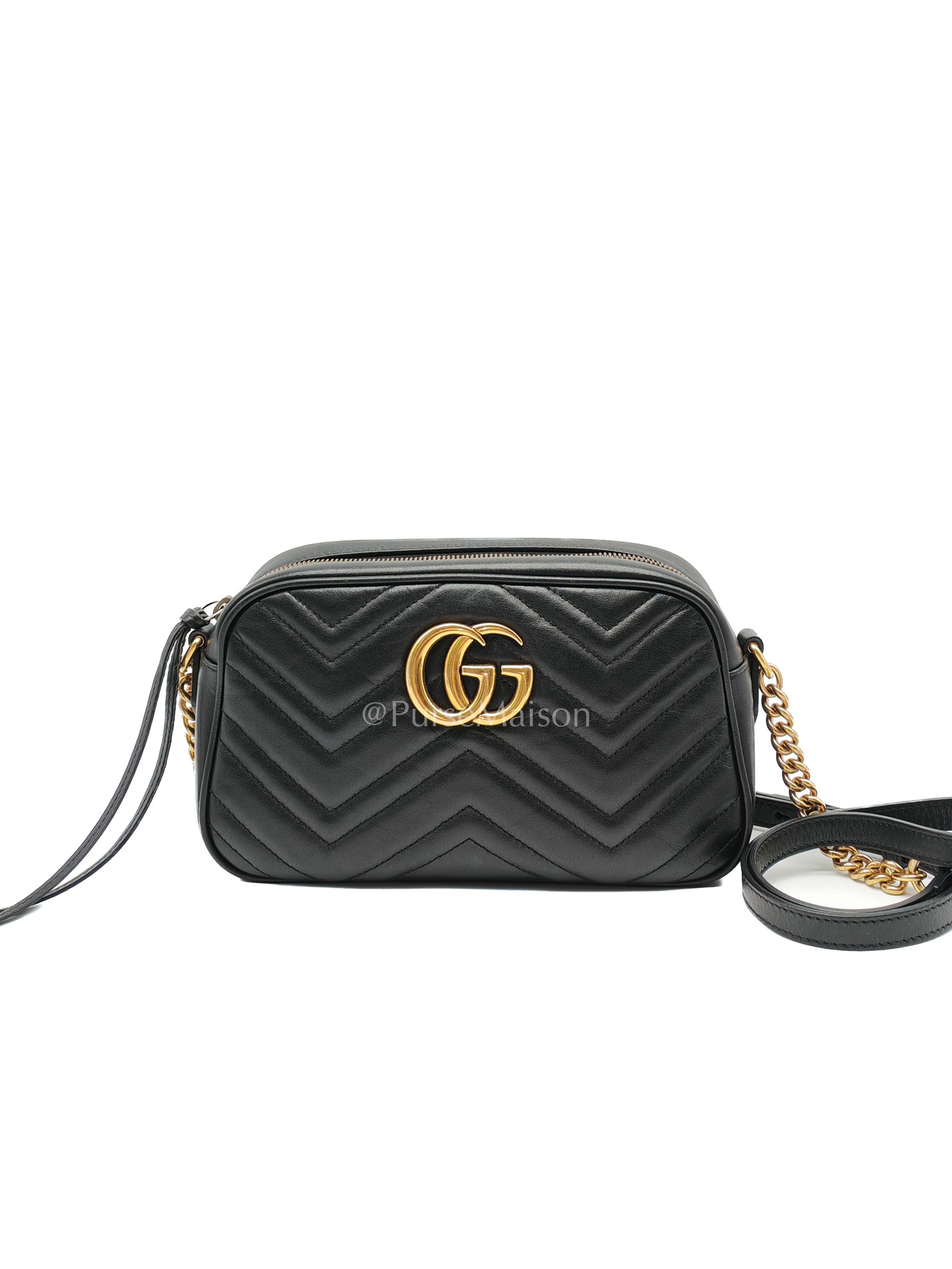 GG Marmont Camera Bag in Black Matelassé Leather | Purse Maison Luxury Bags Shop