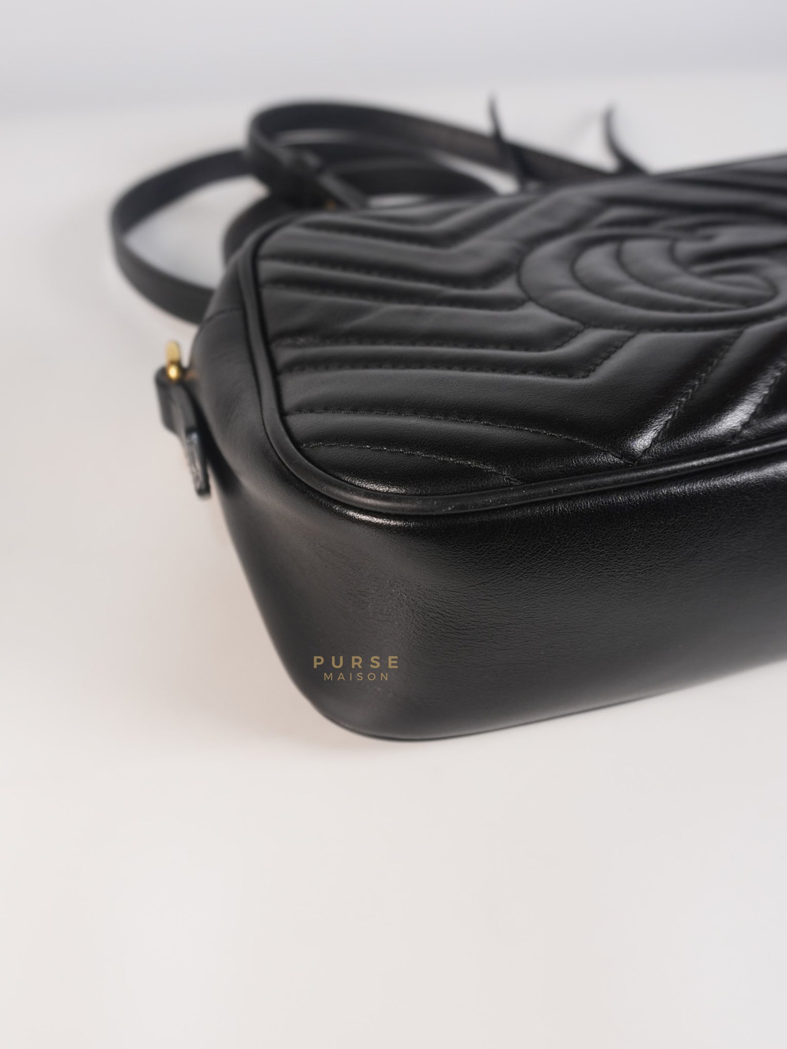 GG Marmont Camera Bag Small in Black Matelassé Leather | Purse Maison Luxury Bags Shop