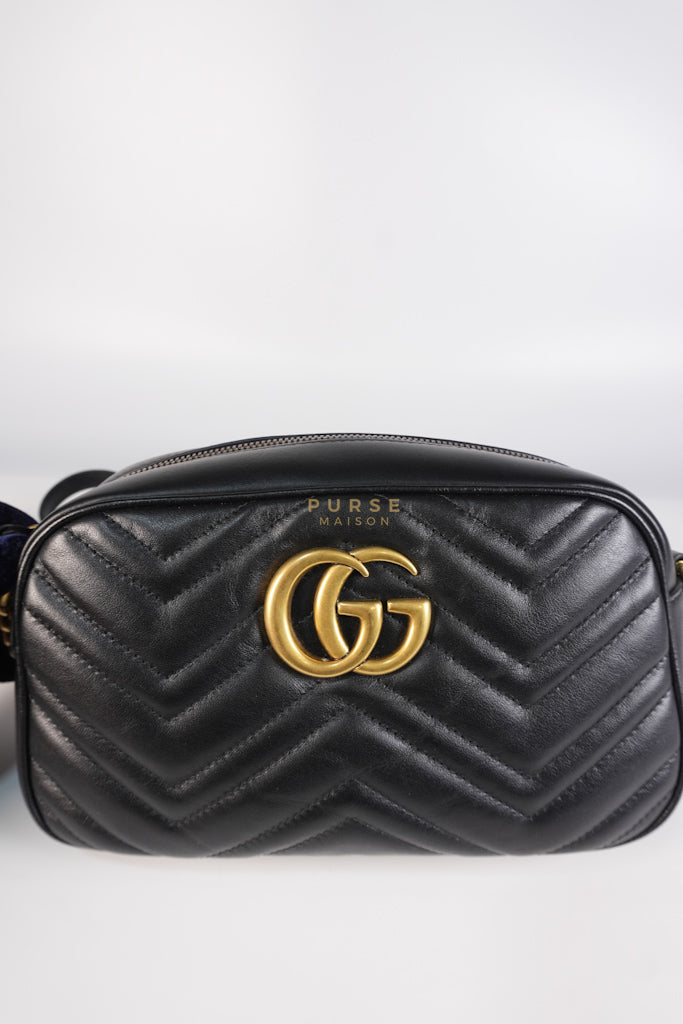 GG Marmont Camera Bag Small in Black Matelassé Leather | Purse Maison Luxury Bags Shop
