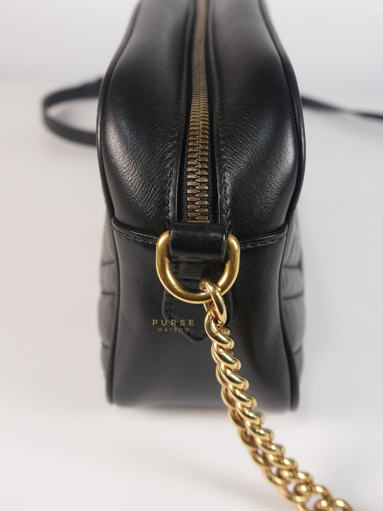 GG Marmont Camera Bag Small in Black Matelassé Leather | Purse Maison Luxury Bags Shop