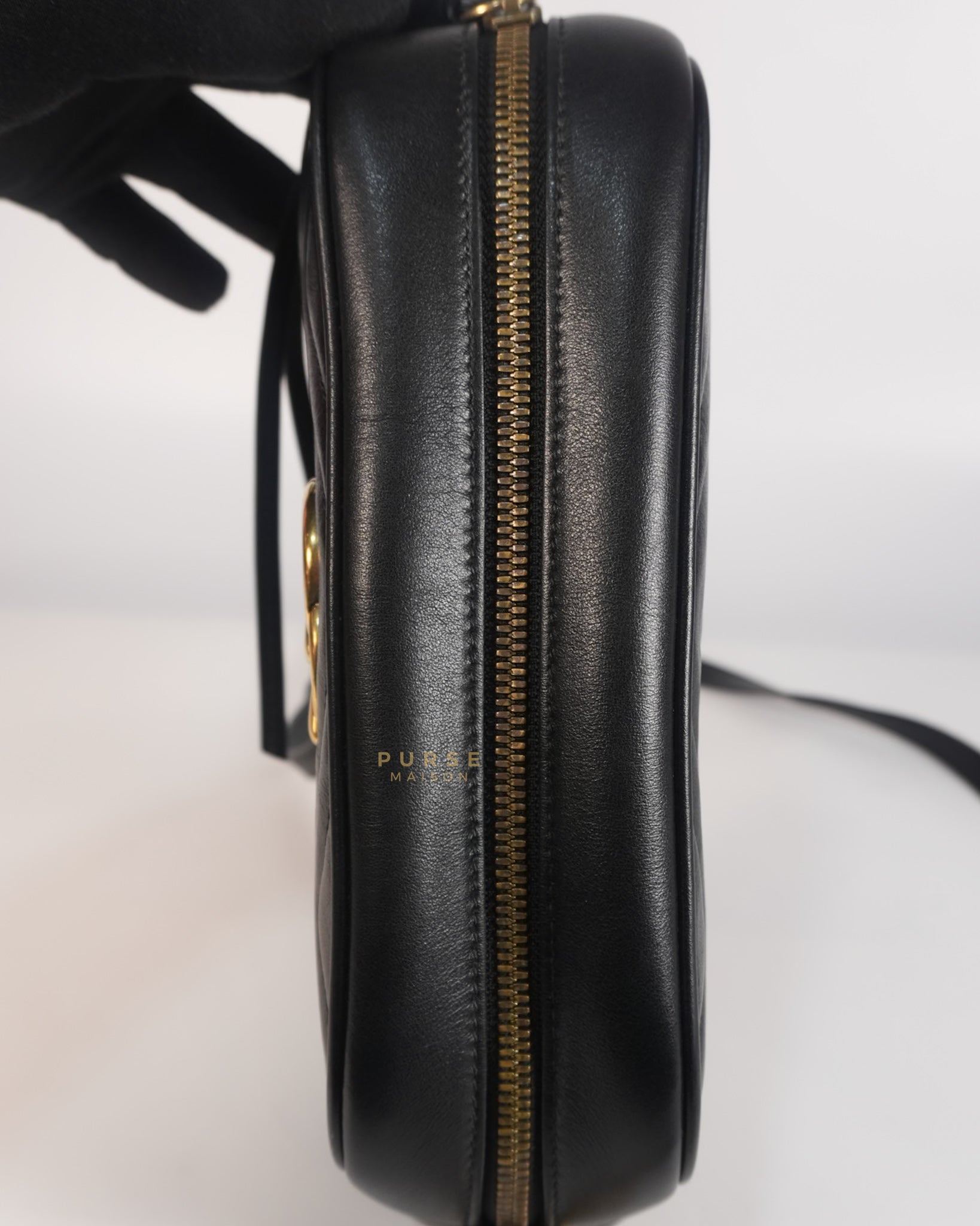 GG Marmont Camera Bag Small in Black Matelassé Leather | Purse Maison Luxury Bags Shop