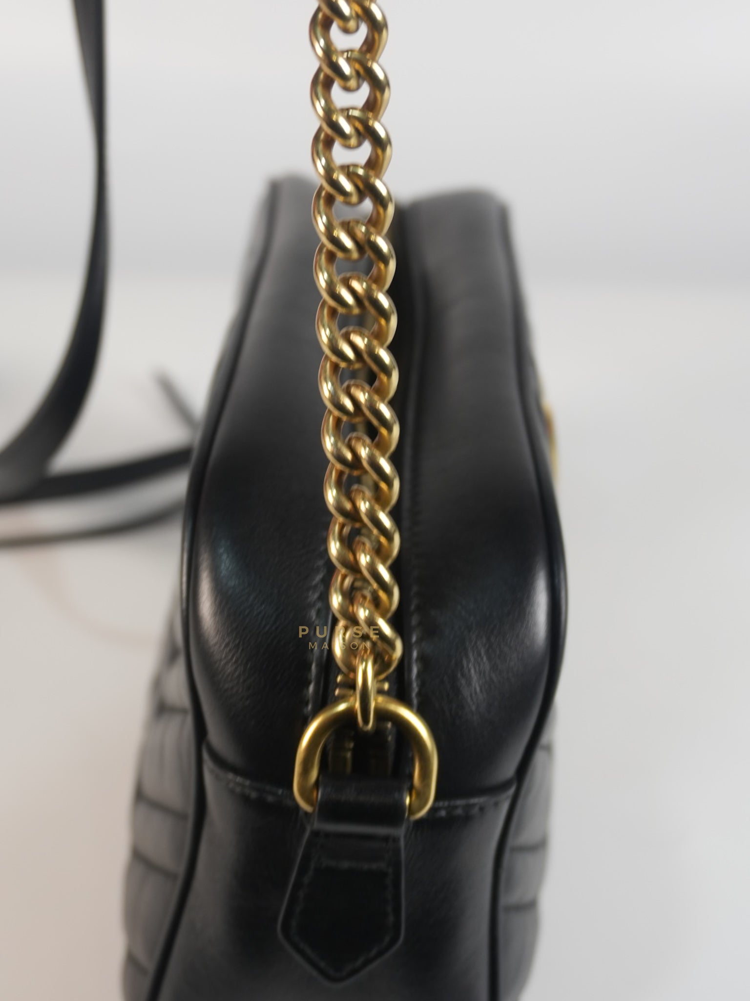GG Marmont Camera Bag Small in Black Matelassé Leather | Purse Maison Luxury Bags Shop