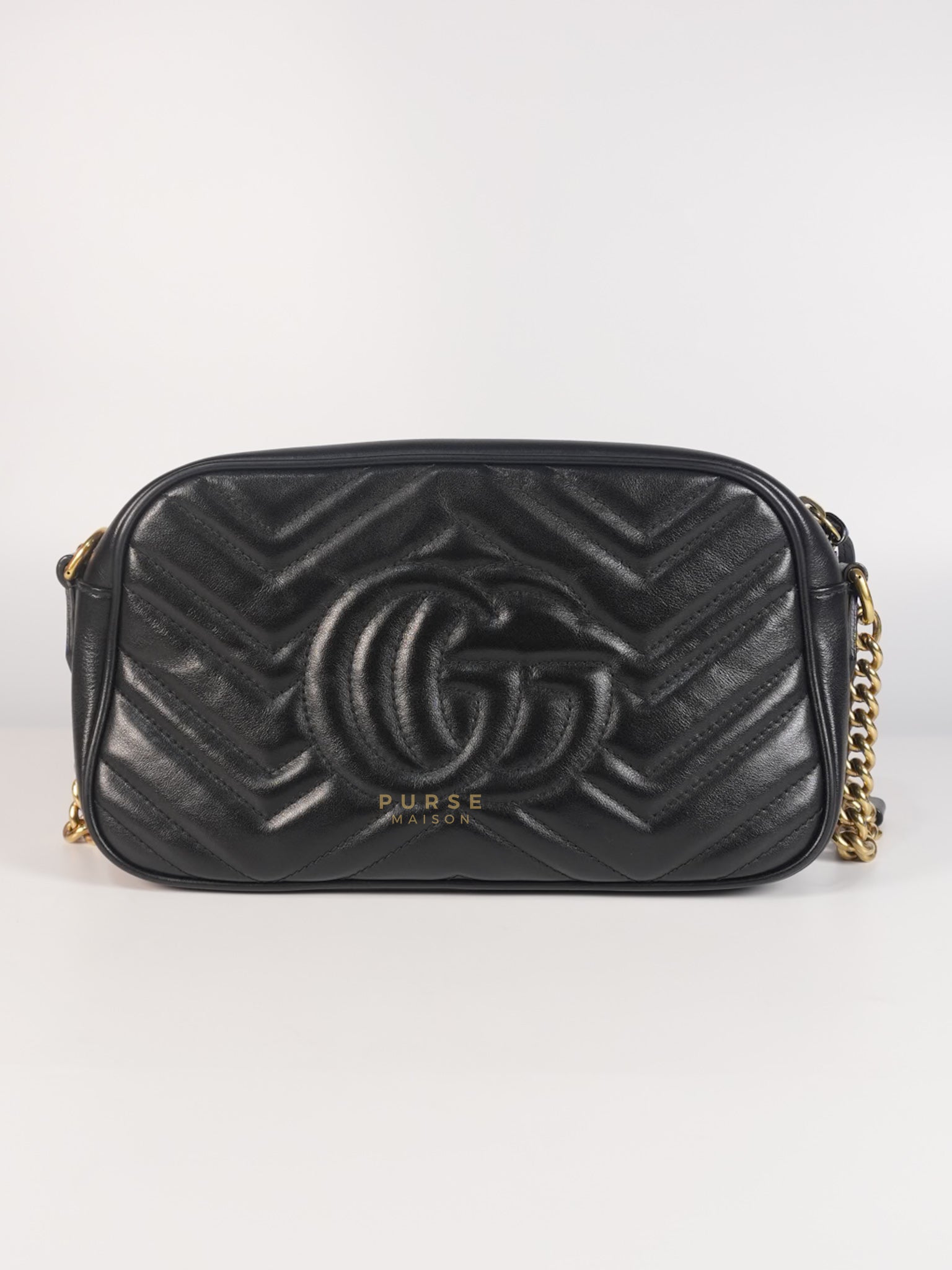 GG Marmont Camera Bag Small in Black Matelassé Leather | Purse Maison Luxury Bags Shop