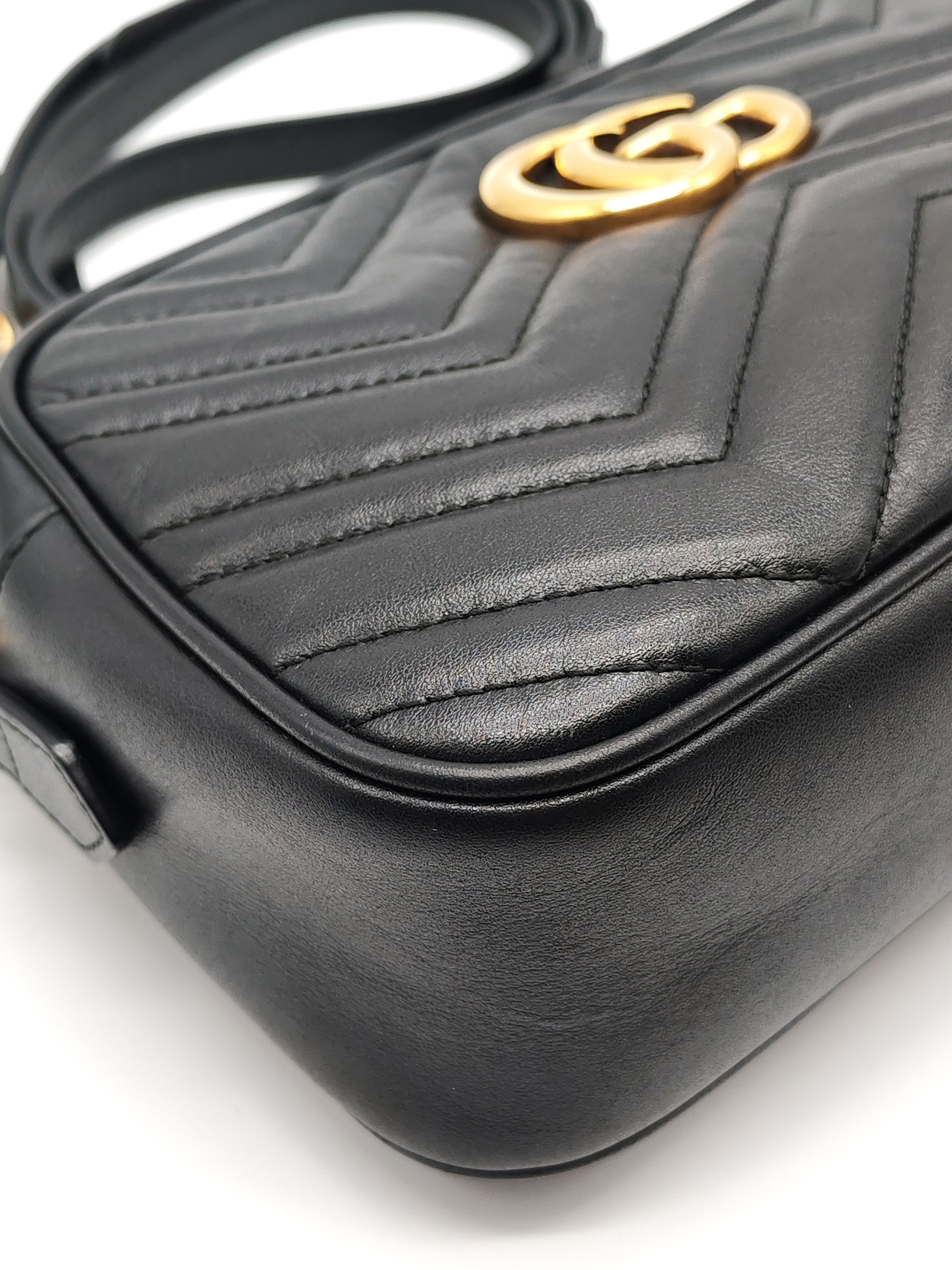 GG Marmont Camera Bag Small in Black Matelassé Leather | Purse Maison Luxury Bags Shop