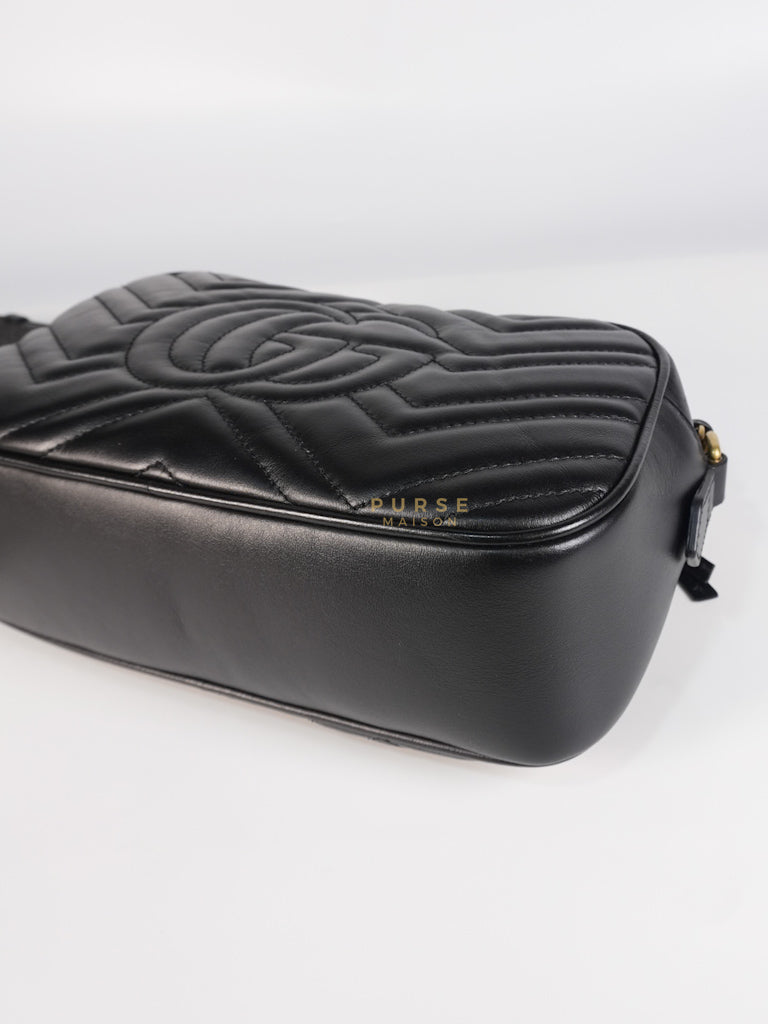 GG Marmont Camera Bag Small in Black Matelassé Leather | Purse Maison Luxury Bags Shop