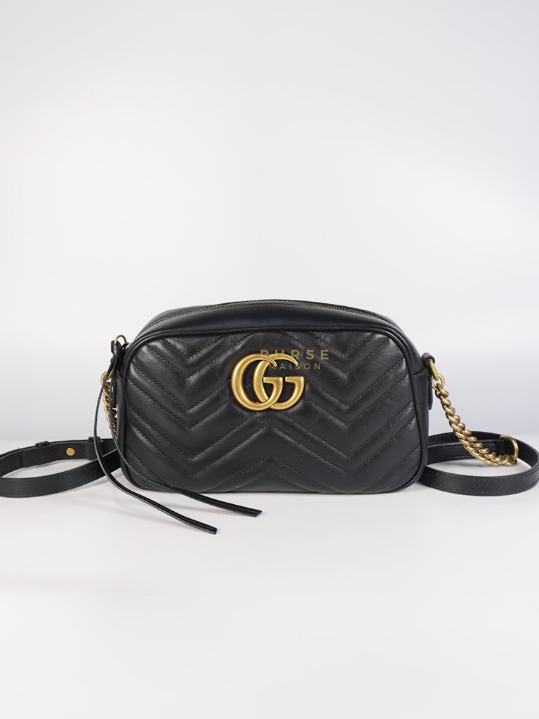 GG Marmont Camera Bag Small in Black Matelassé Leather | Purse Maison Luxury Bags Shop