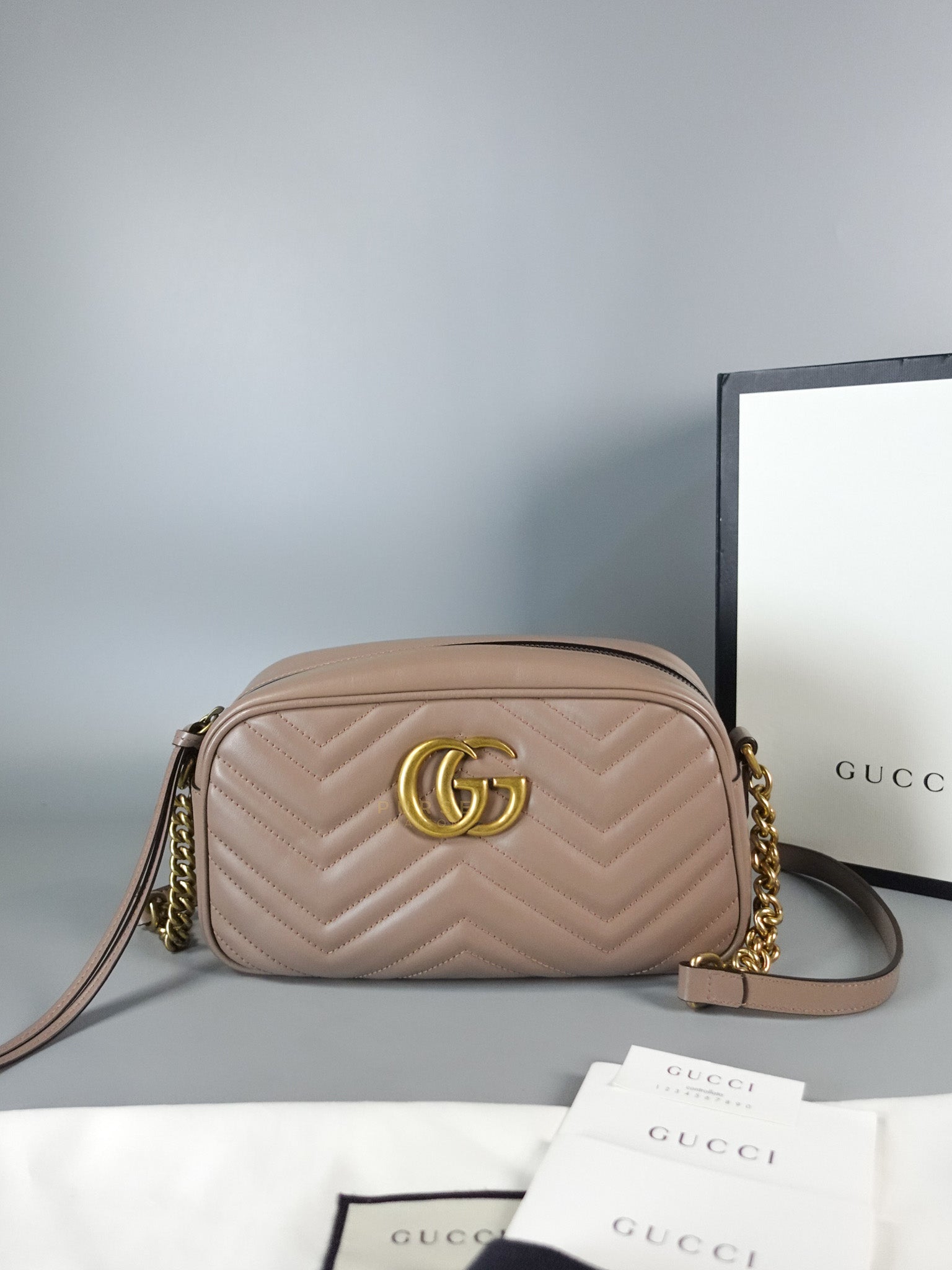 GG Marmont Camera Bag Small Matelasse Dusty Pink | Purse Maison Luxury Bags Shop