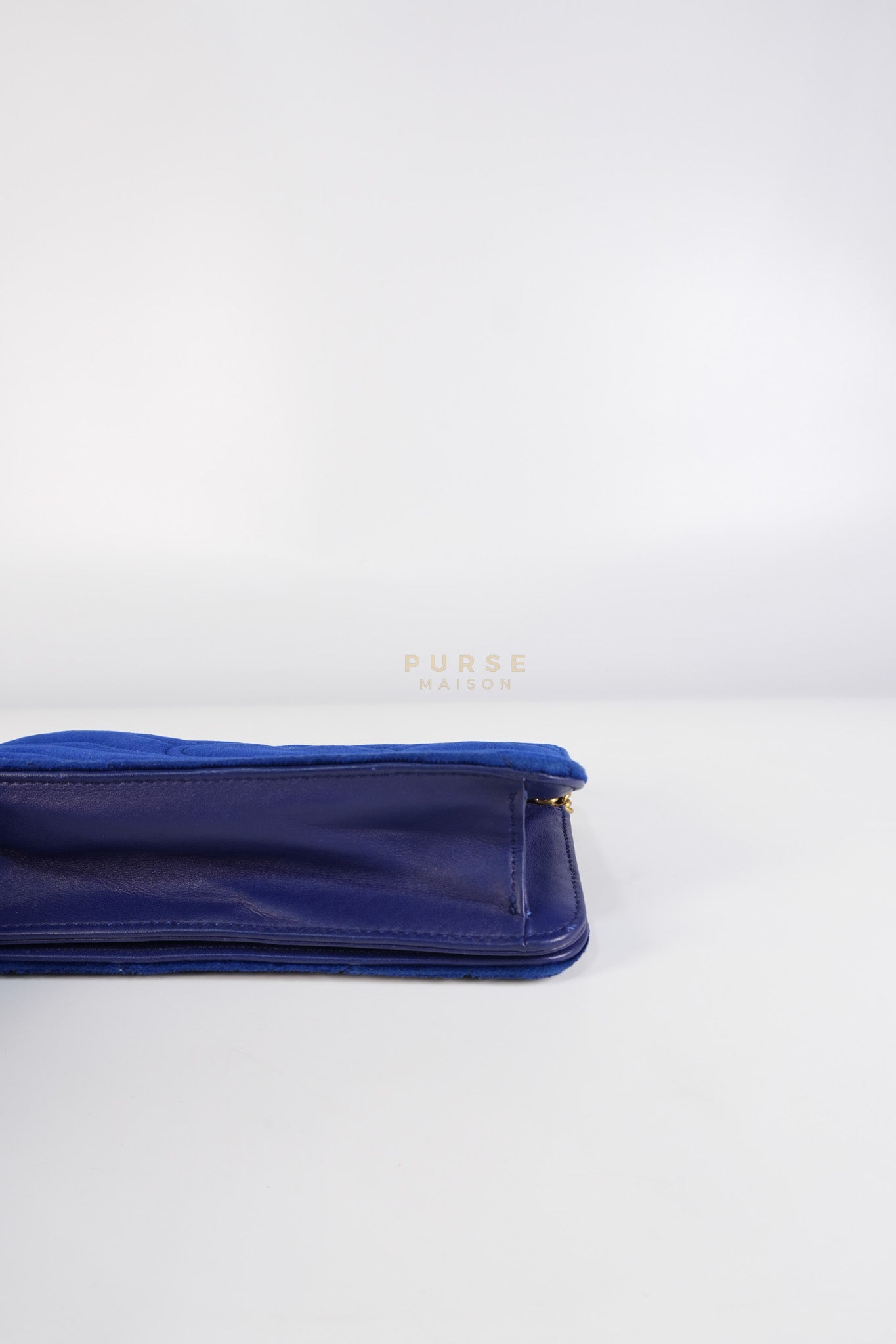 GG Marmont Chain Bag Super Mini in Royal Blue Velvet | Purse Maison Luxury Bags Shop