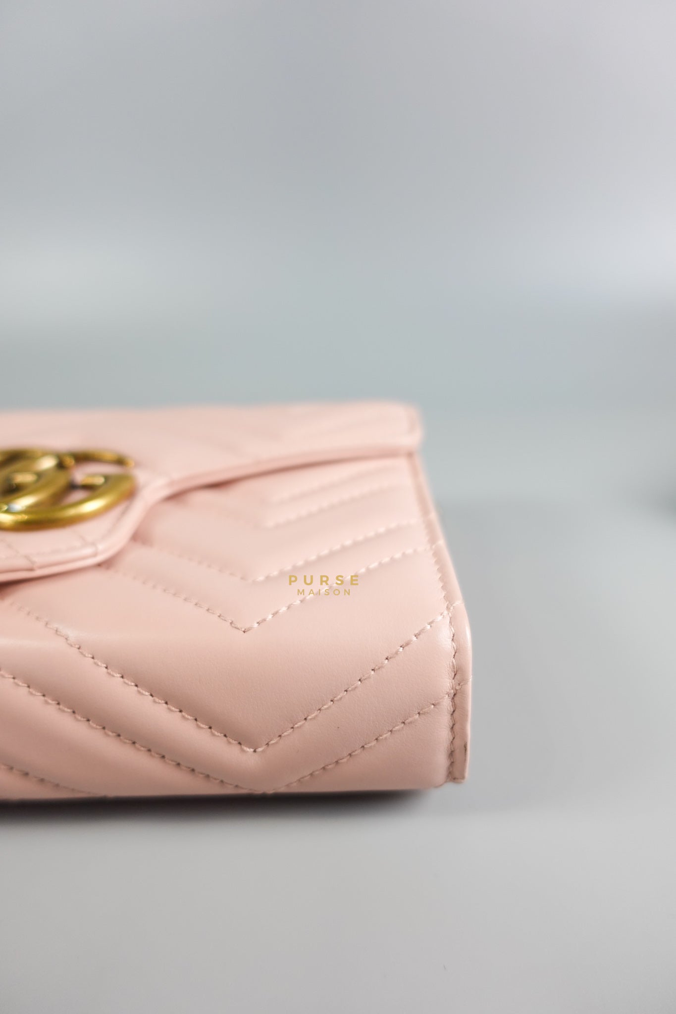 GG Marmont Chain Wallet in Light Pink Leather | Purse Maison Luxury Bags Shop