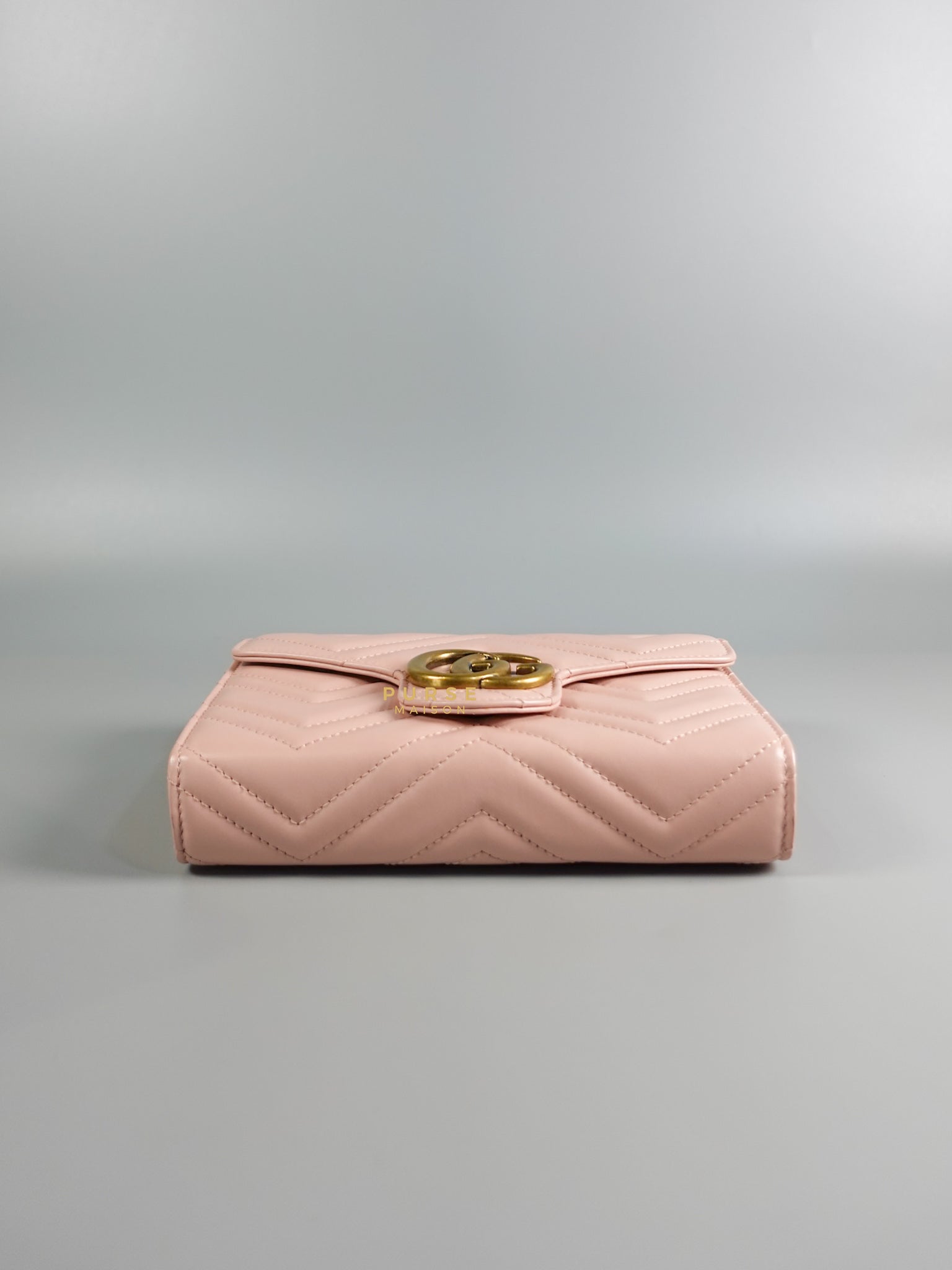 GG Marmont Chain Wallet in Light Pink Leather | Purse Maison Luxury Bags Shop