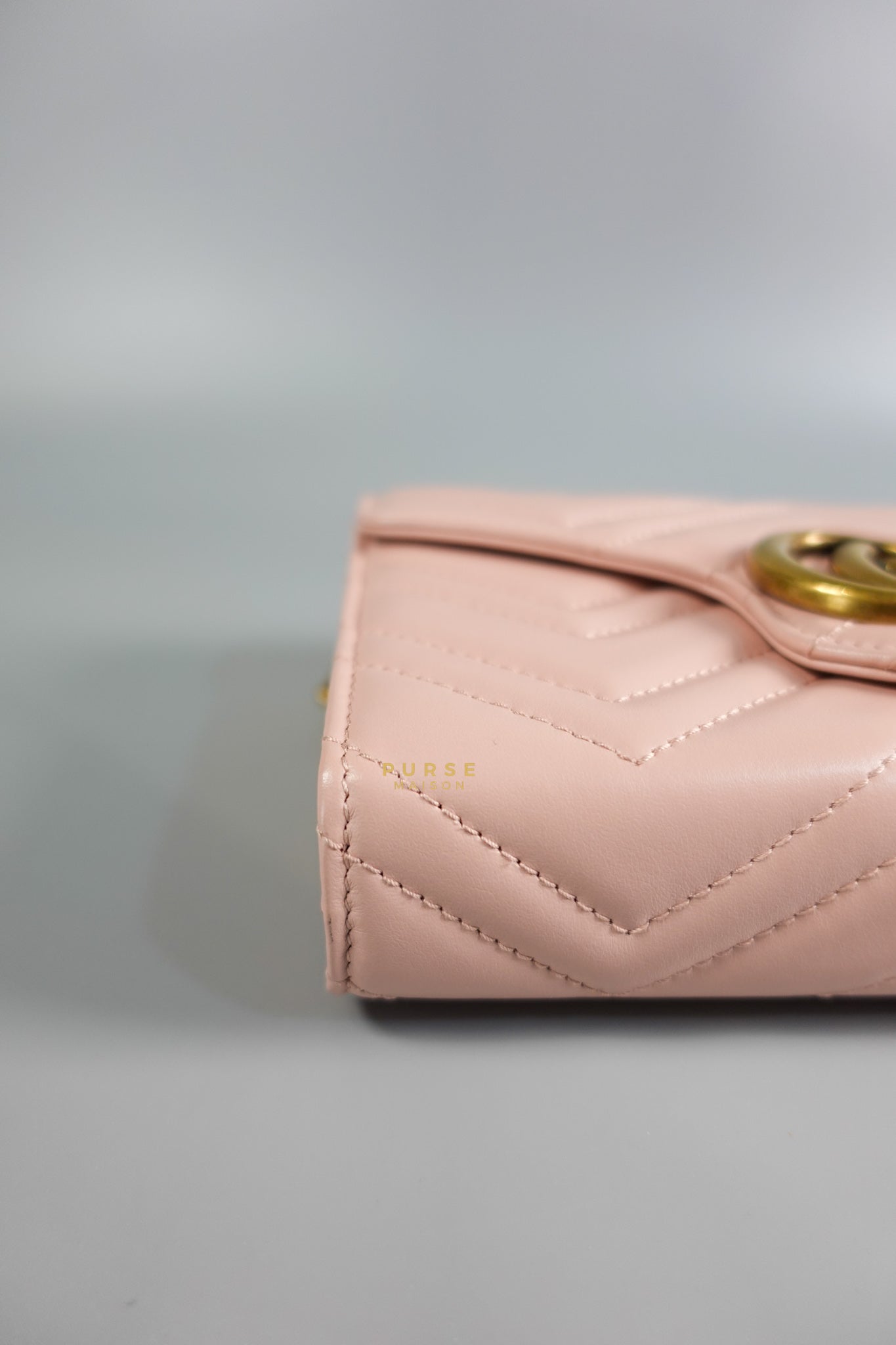 GG Marmont Chain Wallet in Light Pink Leather | Purse Maison Luxury Bags Shop