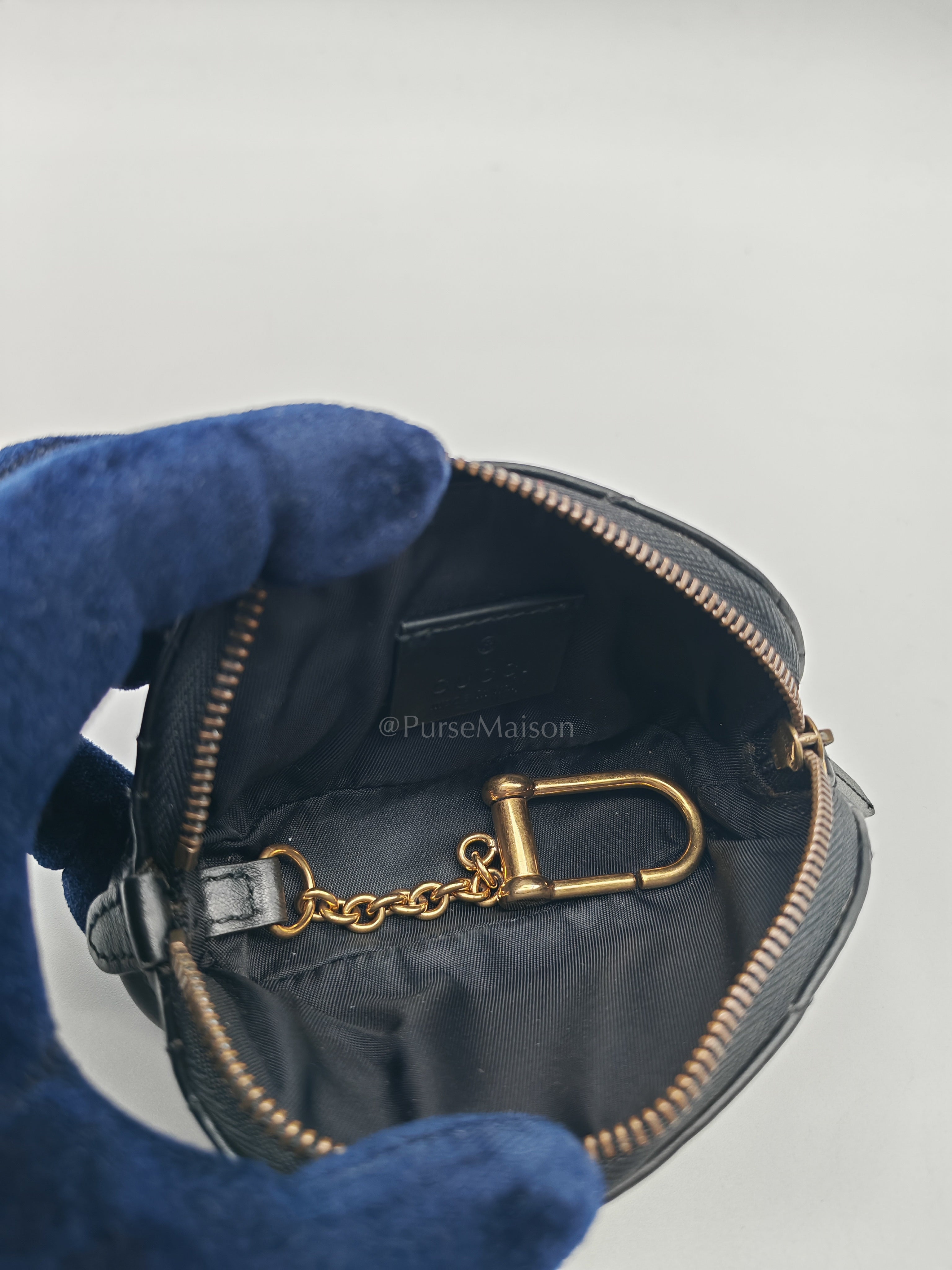 GG Marmont Cosmetic Case in Black Chevron Quilted Leather & Gold Hardware | Purse Maison Luxury Bags Shop