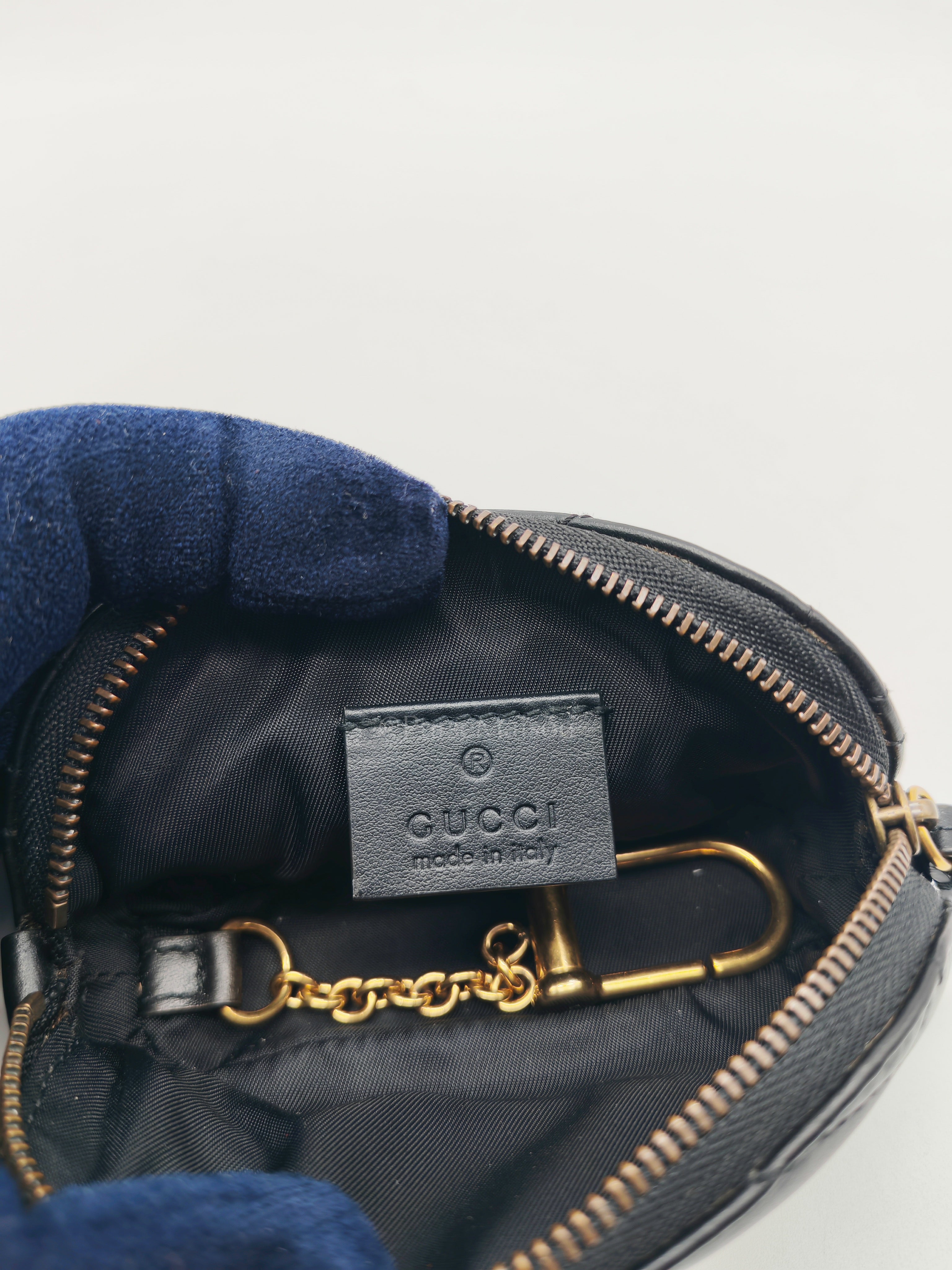 GG Marmont Cosmetic Case in Black Chevron Quilted Leather & Gold Hardware | Purse Maison Luxury Bags Shop