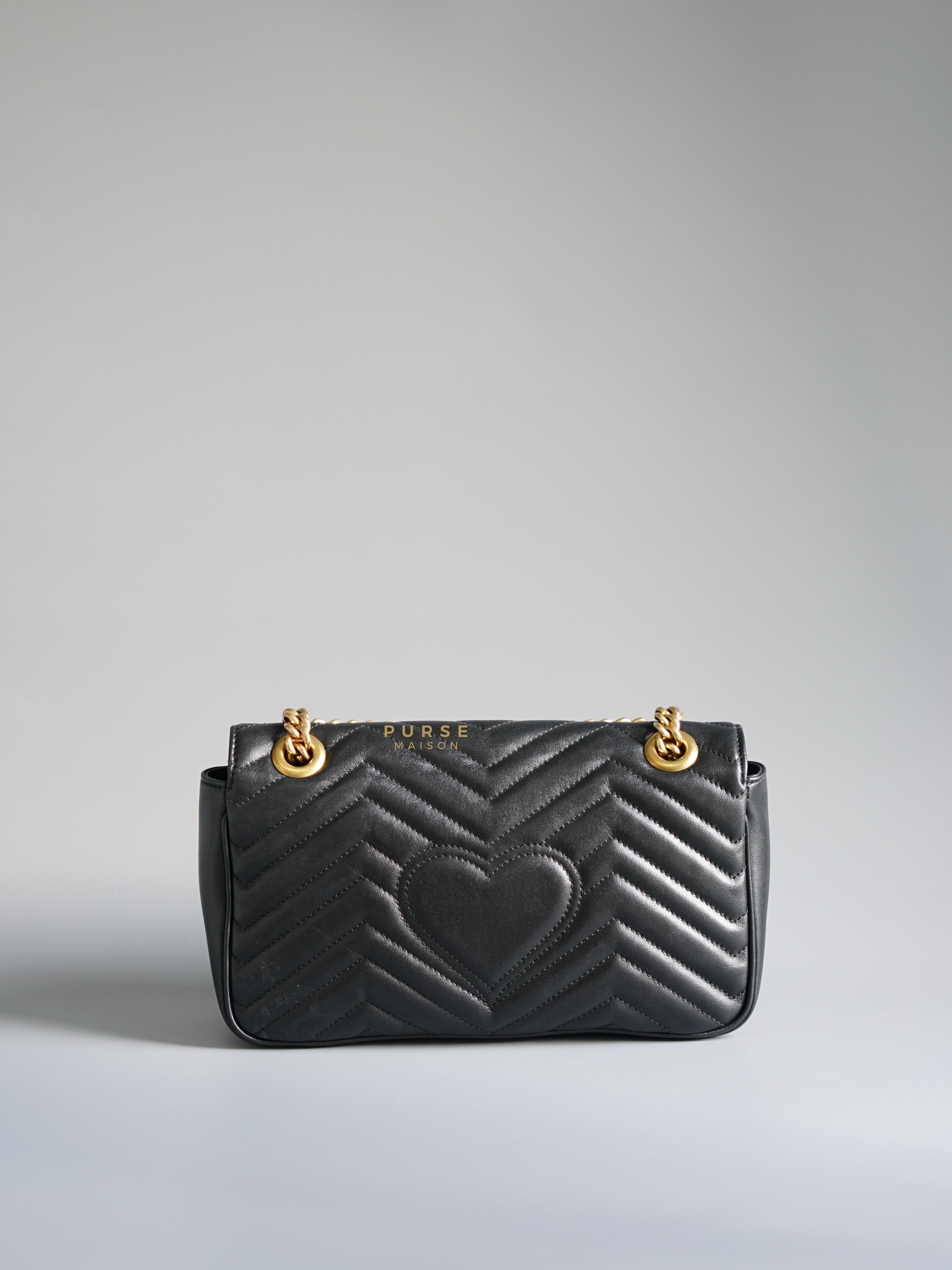 Gucci GG Marmont Flap Small Black Shoulder Bag | Purse Maison Luxury Bags Shop