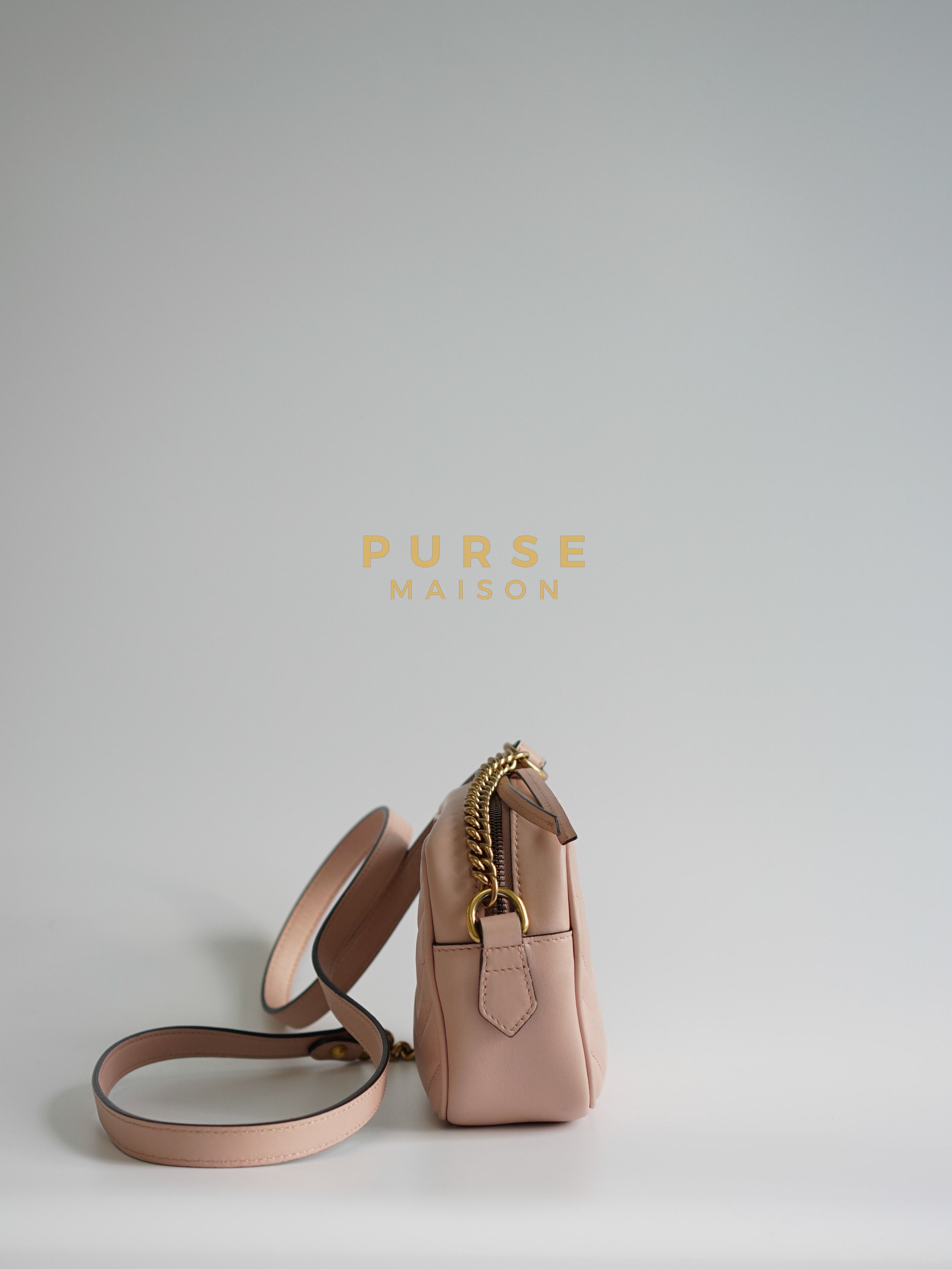 GG Marmont Matelasse Mini Camera Bag (Pink) | Purse Maison Luxury Bags Shop