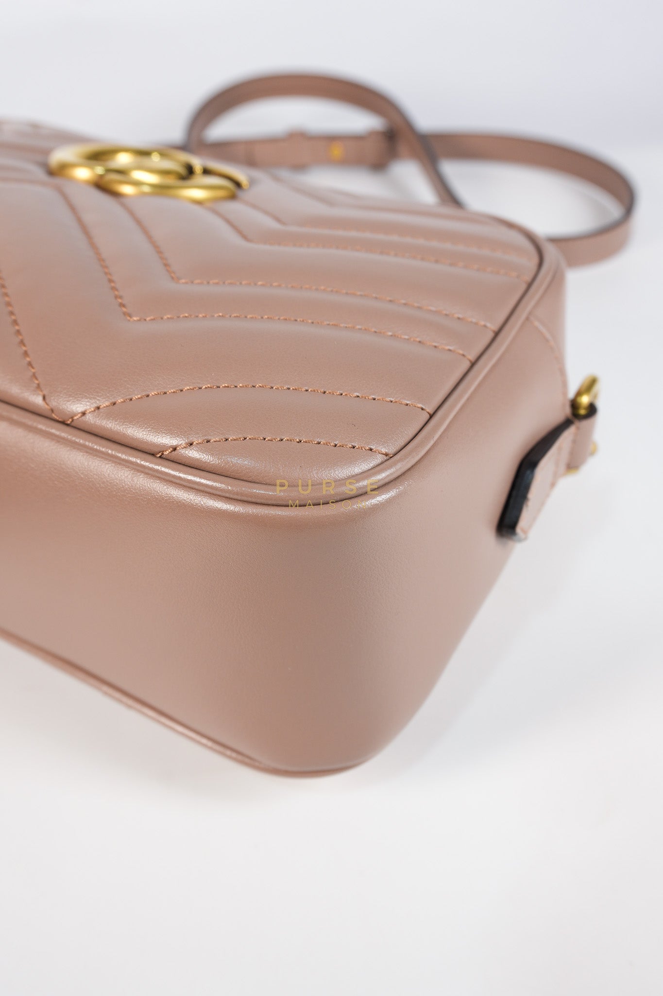 GG Marmont Matelasse Small Camera Bag in Dusty Rose | Purse Maison Luxury Bags Shop
