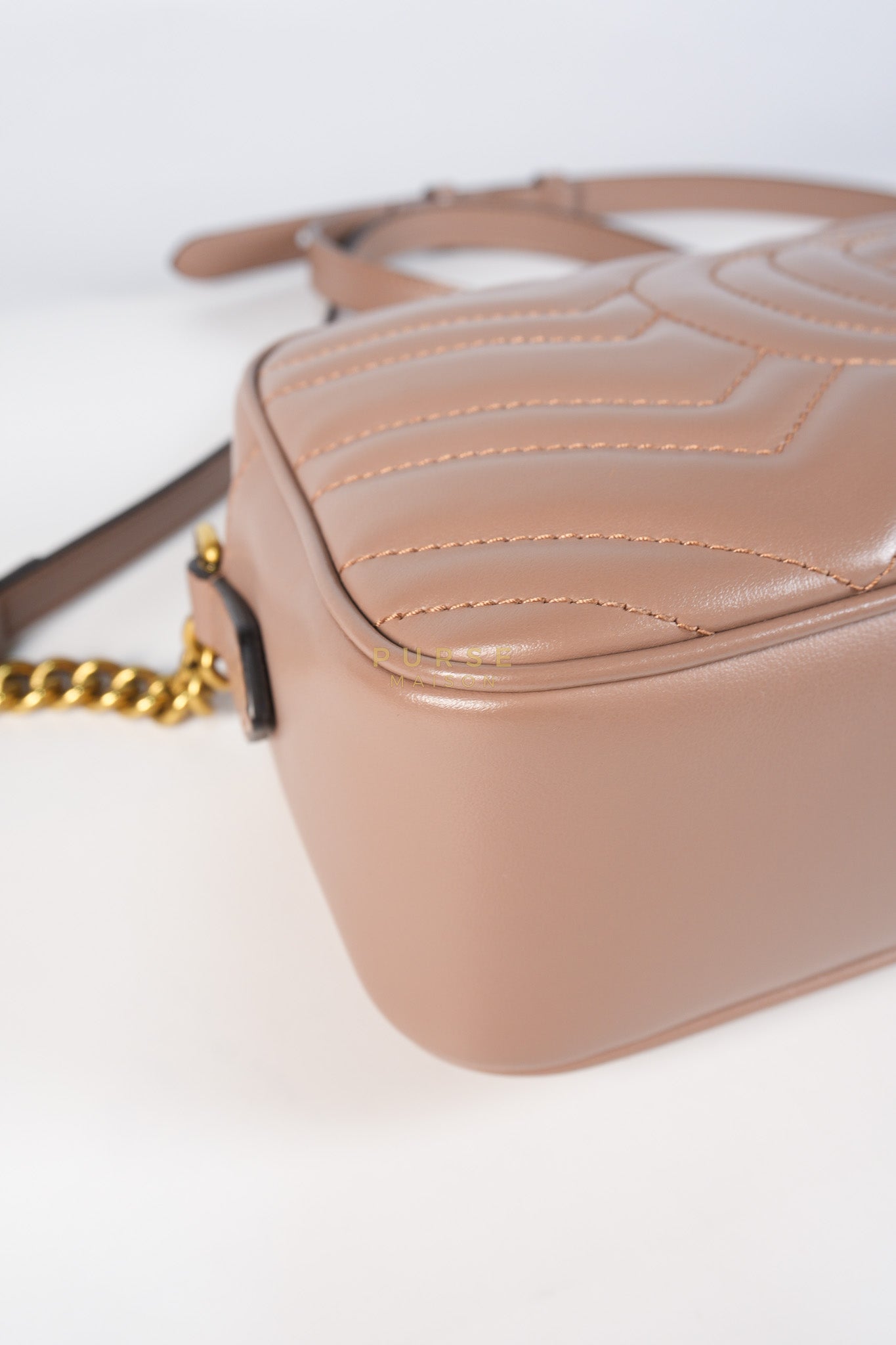 GG Marmont Matelasse Small Camera Bag in Dusty Rose | Purse Maison Luxury Bags Shop