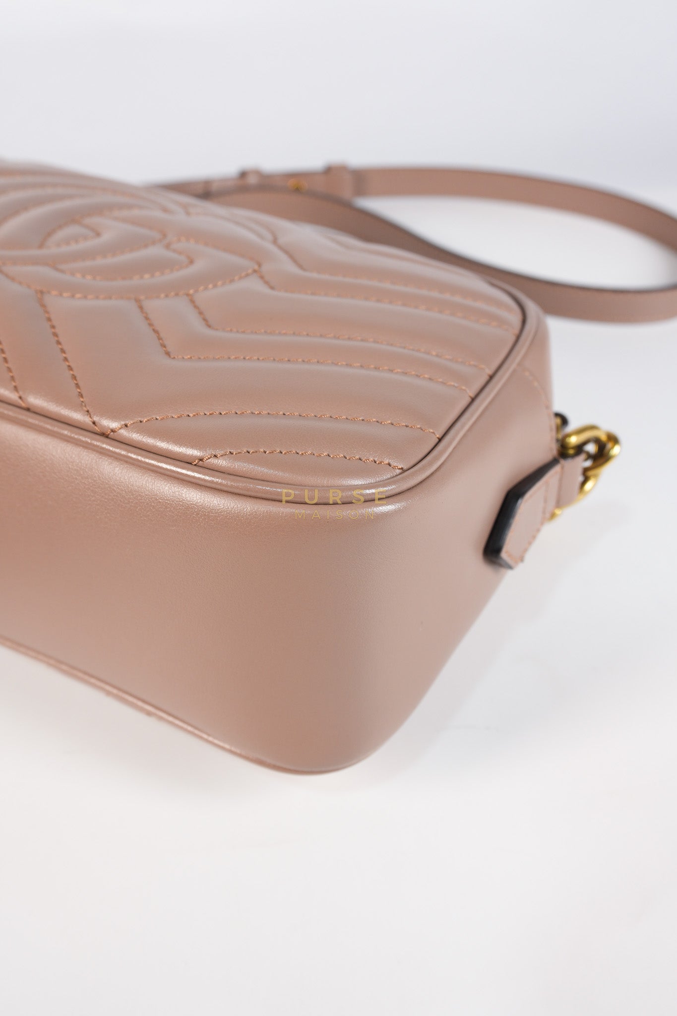 GG Marmont Matelasse Small Camera Bag in Dusty Rose | Purse Maison Luxury Bags Shop
