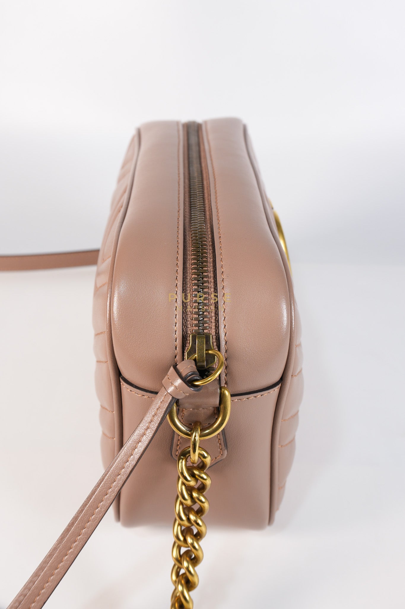 GG Marmont Matelasse Small Camera Bag in Dusty Rose | Purse Maison Luxury Bags Shop
