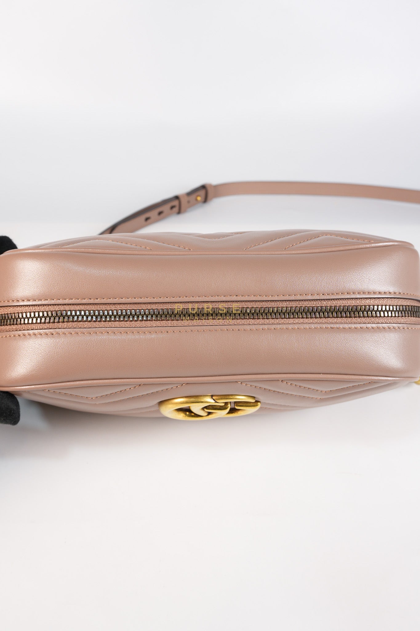 GG Marmont Matelasse Small Camera Bag in Dusty Rose | Purse Maison Luxury Bags Shop