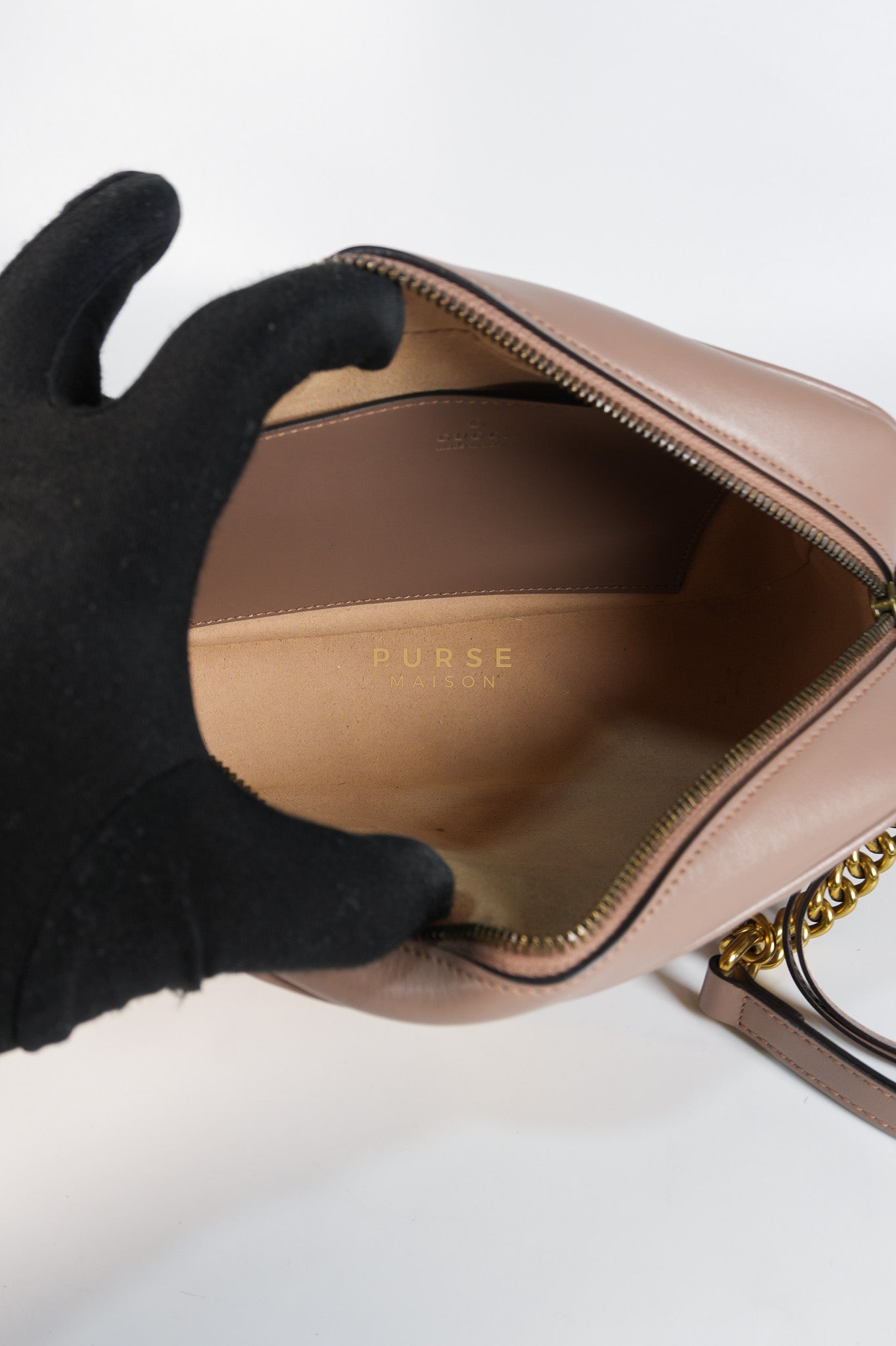 GG Marmont Matelasse Small Camera Bag in Dusty Rose | Purse Maison Luxury Bags Shop