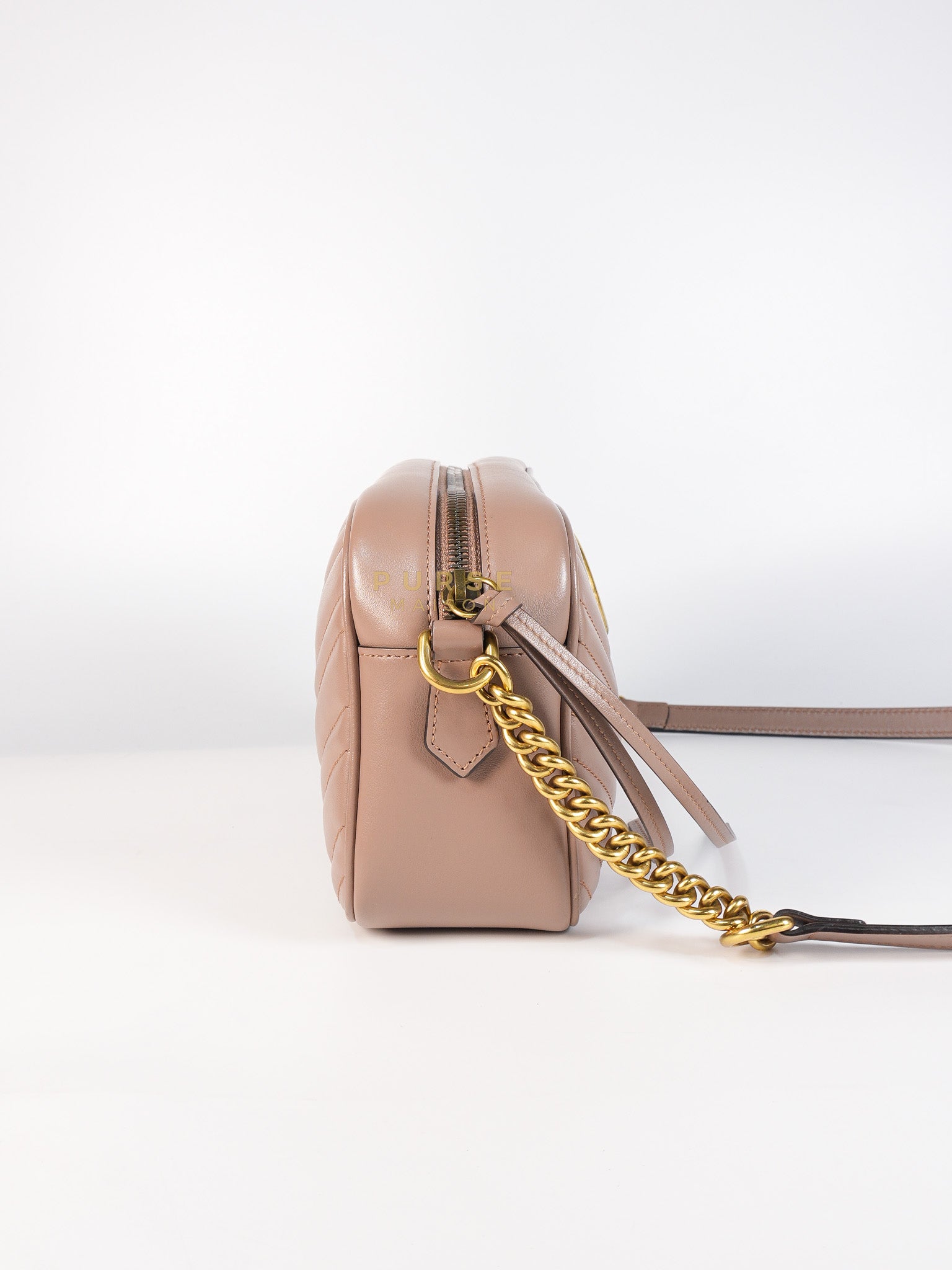 GG Marmont Matelasse Small Camera Bag in Dusty Rose | Purse Maison Luxury Bags Shop