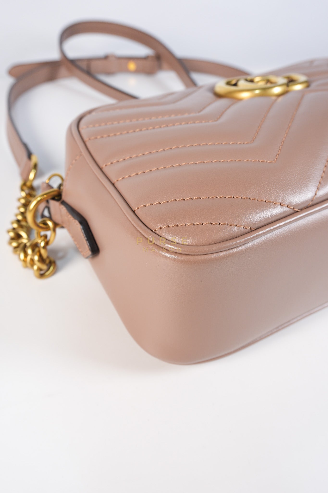 GG Marmont Matelasse Small Camera Bag in Dusty Rose | Purse Maison Luxury Bags Shop
