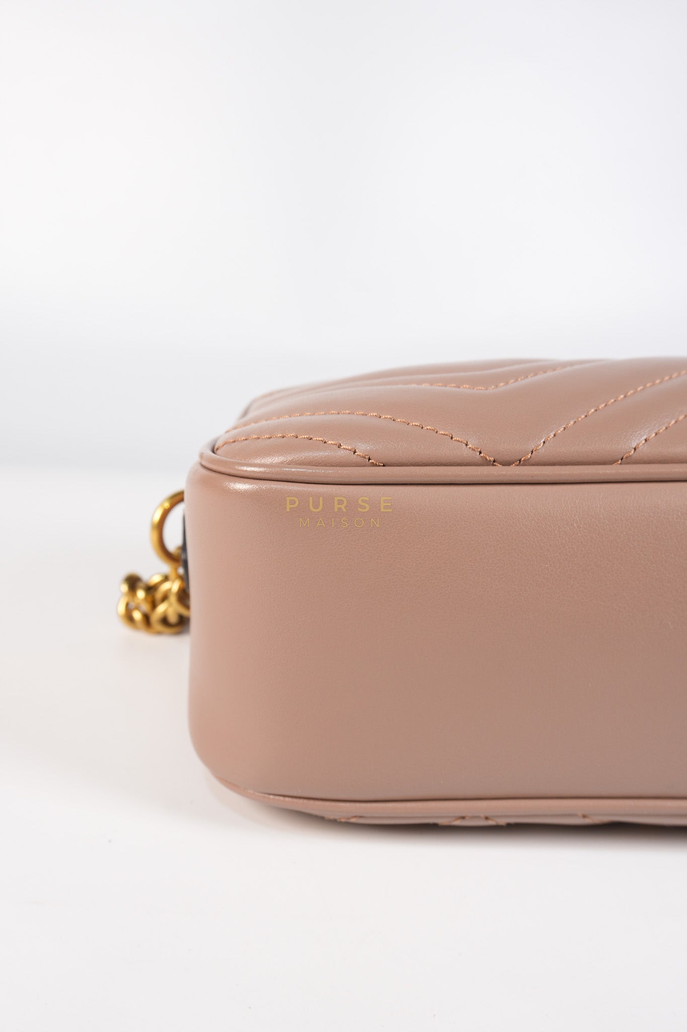 GG Marmont Matelasse Small Camera Bag in Dusty Rose | Purse Maison Luxury Bags Shop