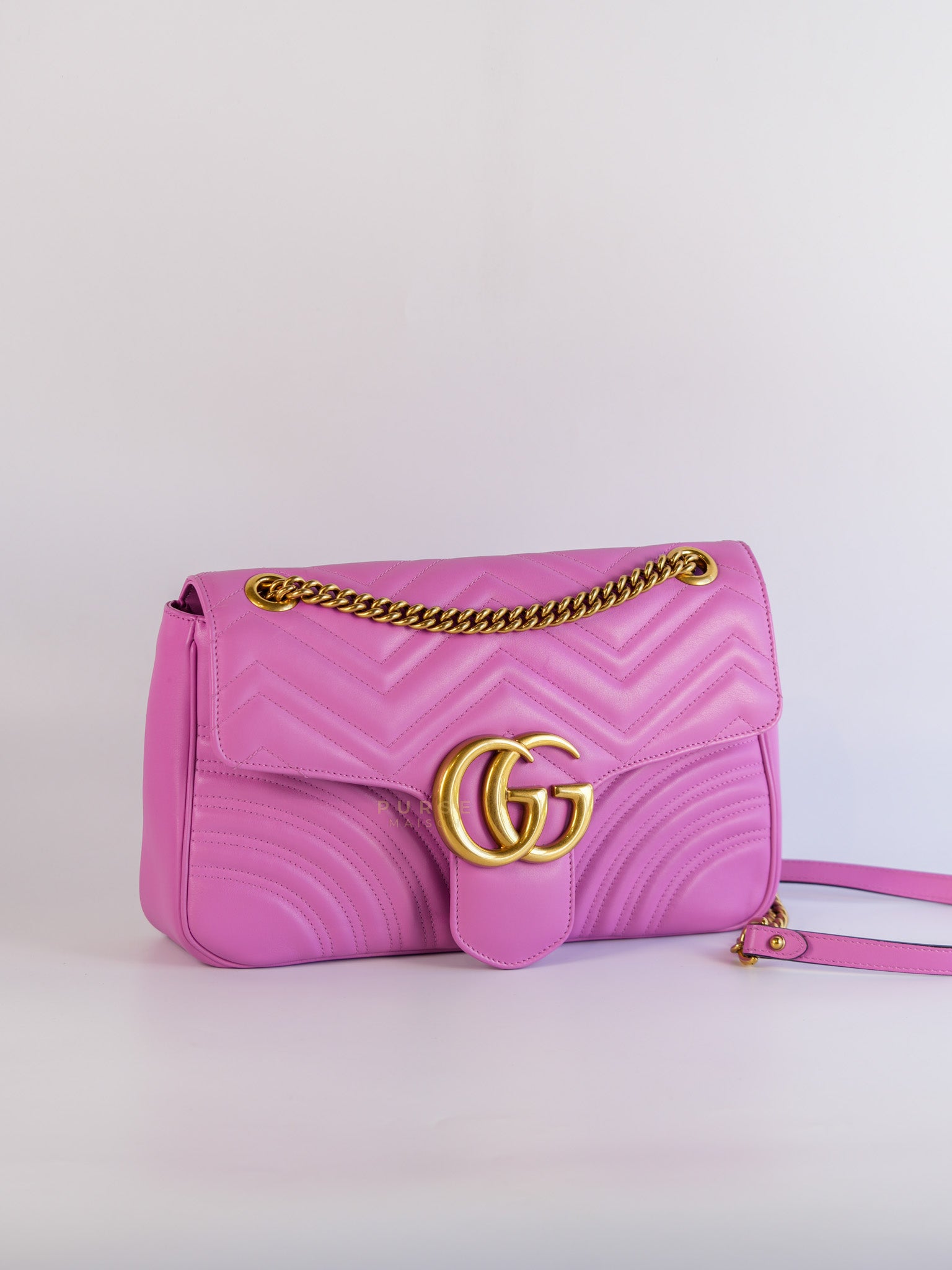 GG Marmont Medium Candy Mousse Calfskin Matelasse Leather | Purse Maison Luxury Bags Shop