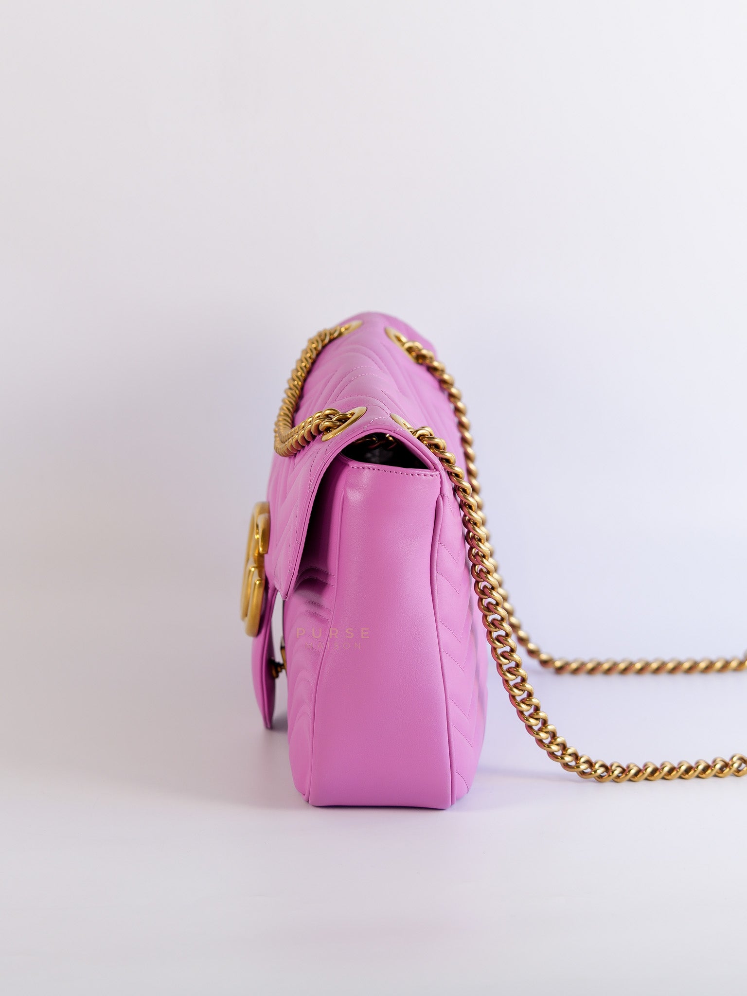 GG Marmont Medium Candy Mousse Calfskin Matelasse Leather | Purse Maison Luxury Bags Shop