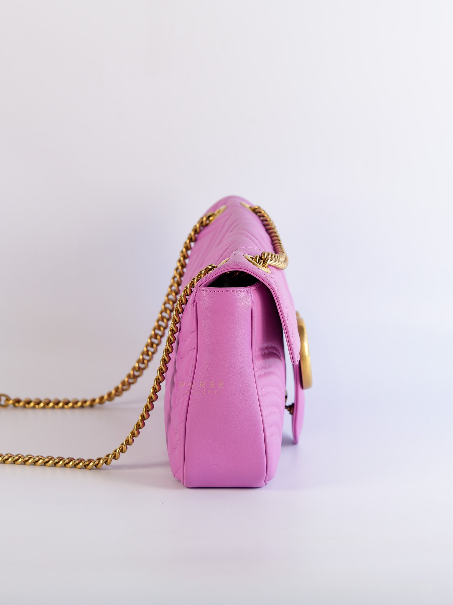 GG Marmont Medium Candy Mousse Calfskin Matelasse Leather | Purse Maison Luxury Bags Shop