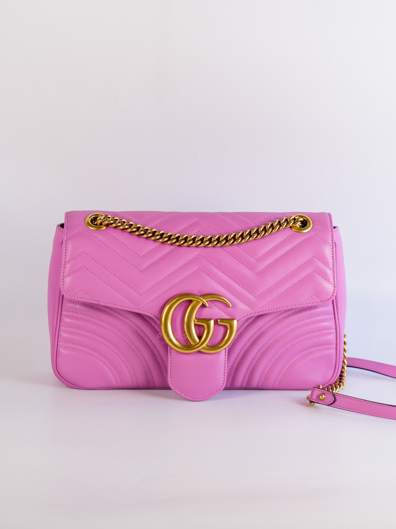 GG Marmont Medium Candy Mousse Calfskin Matelasse Leather | Purse Maison Luxury Bags Shop