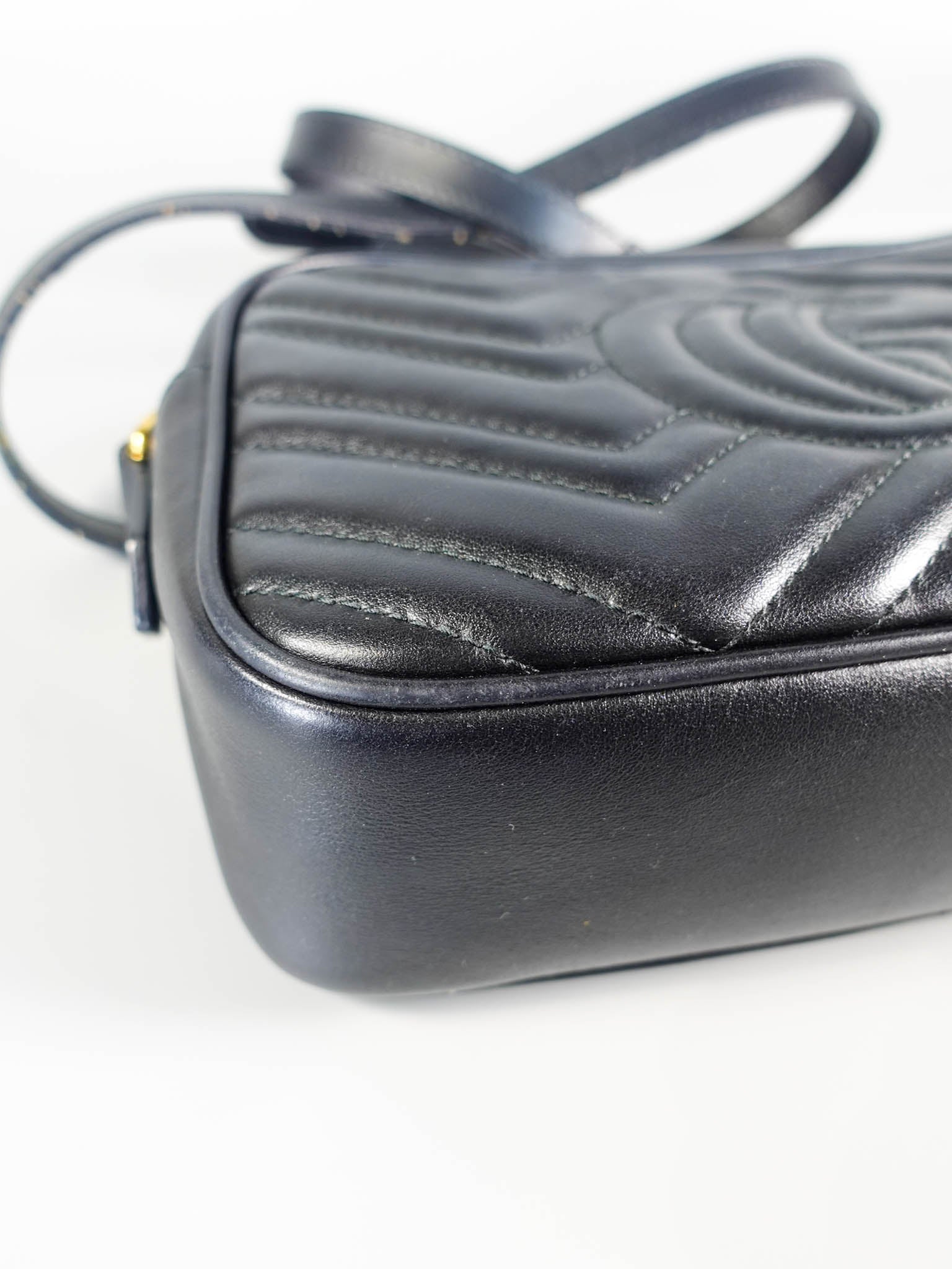 GG Marmont Small Black Matelasse Camera Bag | Purse Maison Luxury Bags Shop