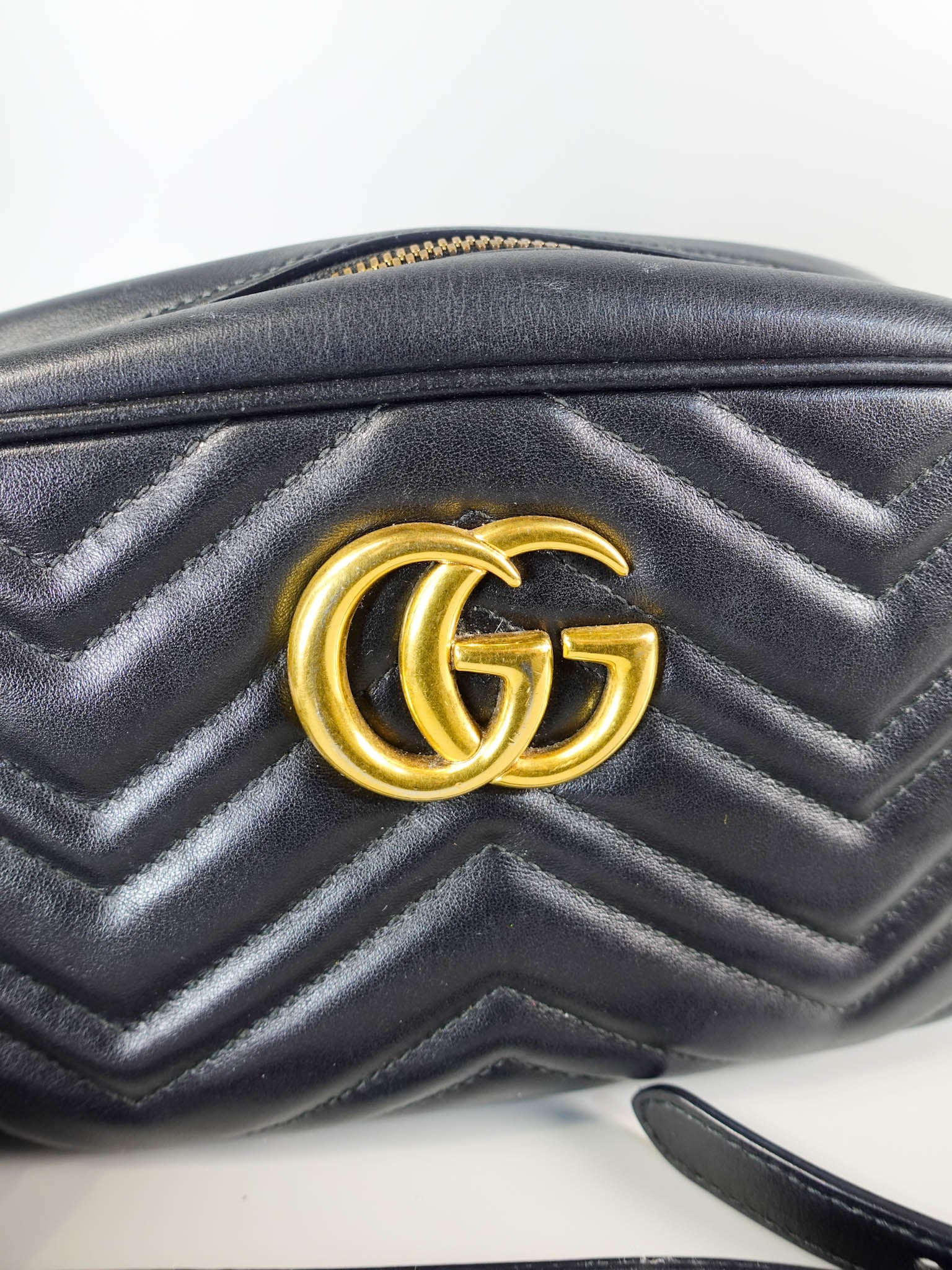 GG Marmont Small Black Matelasse Camera Bag | Purse Maison Luxury Bags Shop