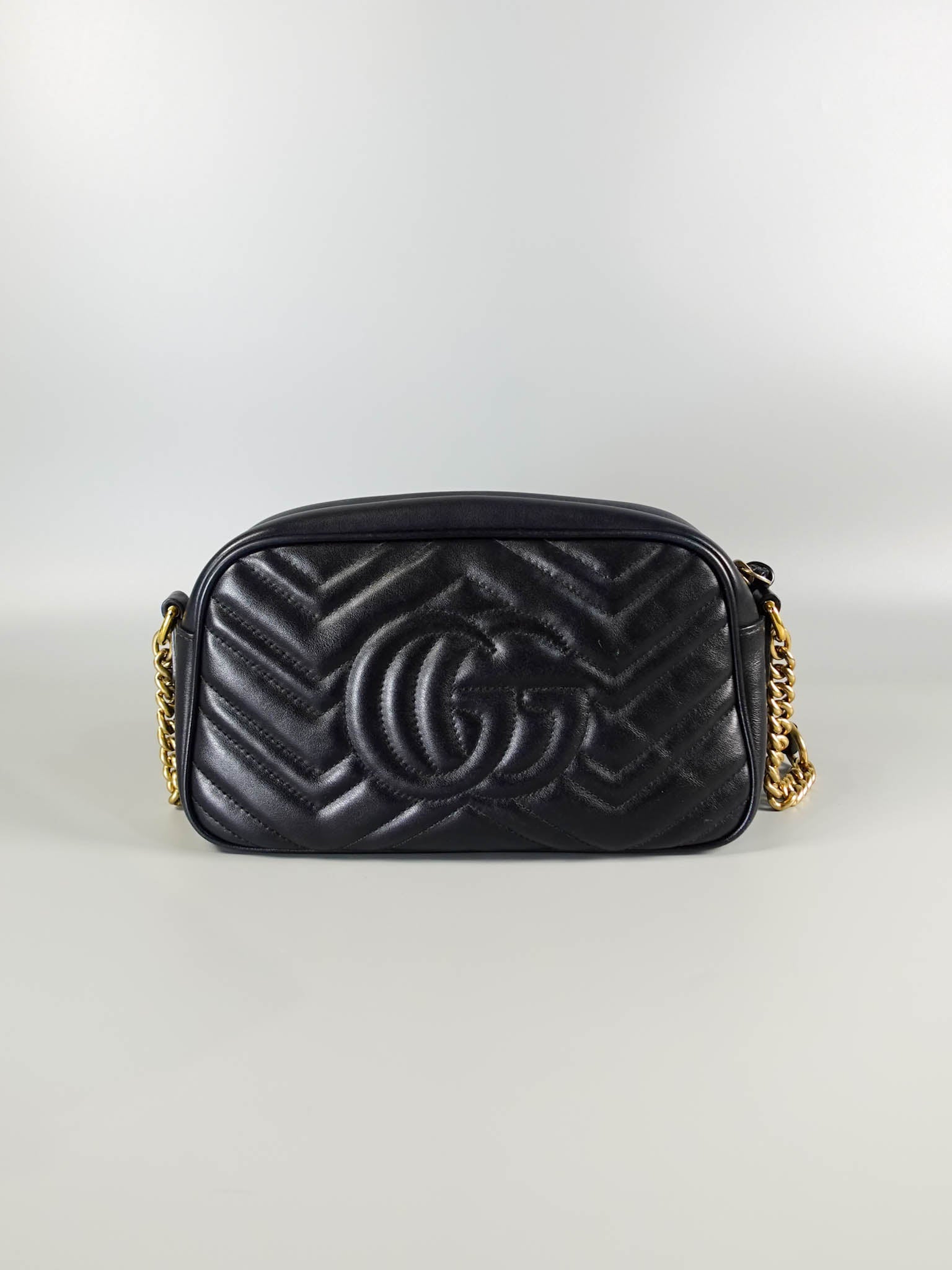 GG Marmont Small Black Matelasse Camera Bag | Purse Maison Luxury Bags Shop