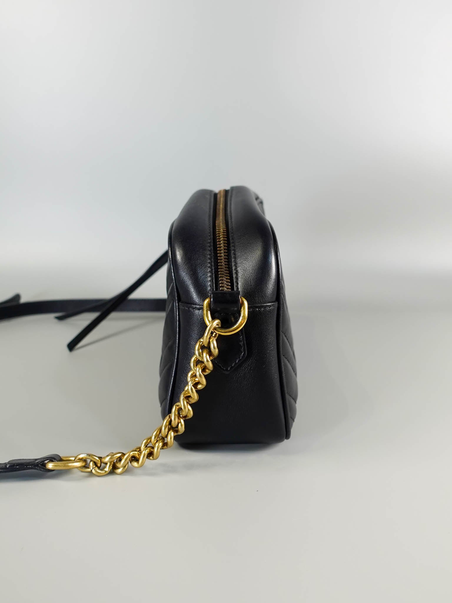 GG Marmont Small Black Matelasse Camera Bag | Purse Maison Luxury Bags Shop