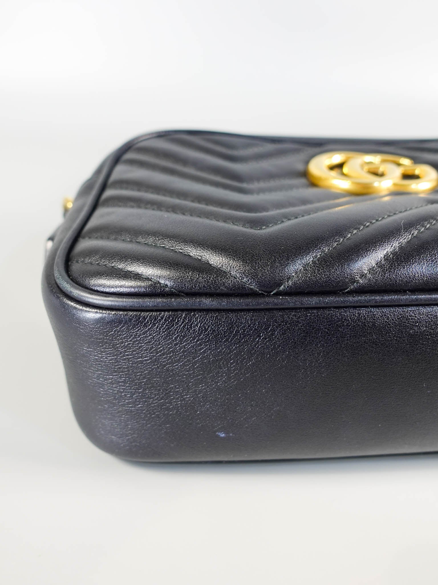 GG Marmont Small Black Matelasse Camera Bag | Purse Maison Luxury Bags Shop