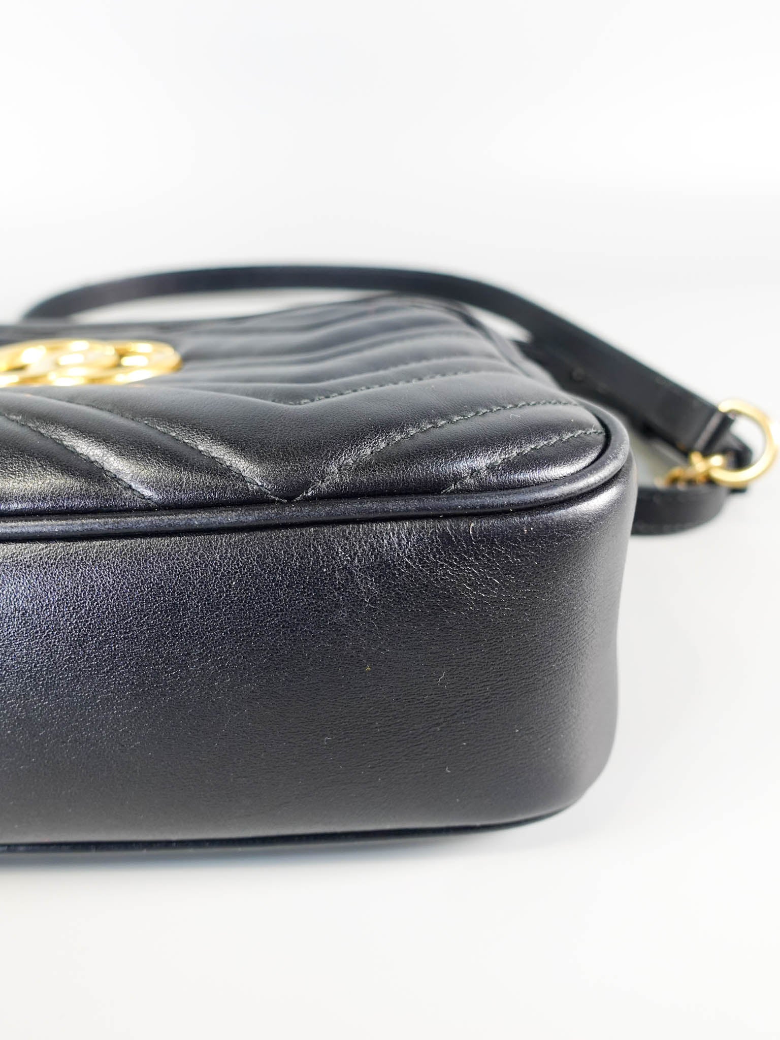 GG Marmont Small Black Matelasse Camera Bag | Purse Maison Luxury Bags Shop