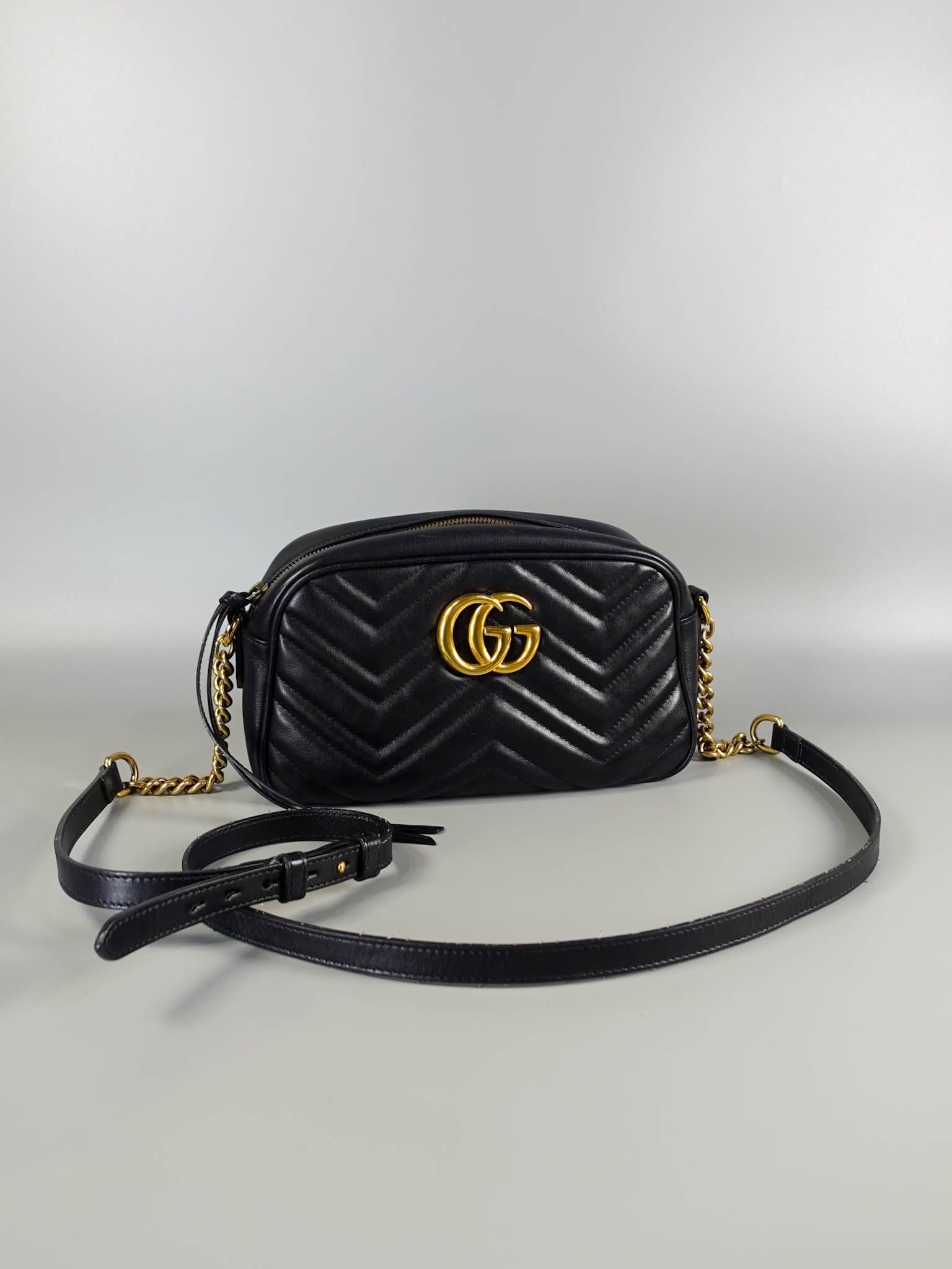 GG Marmont Small Black Matelasse Camera Bag | Purse Maison Luxury Bags Shop