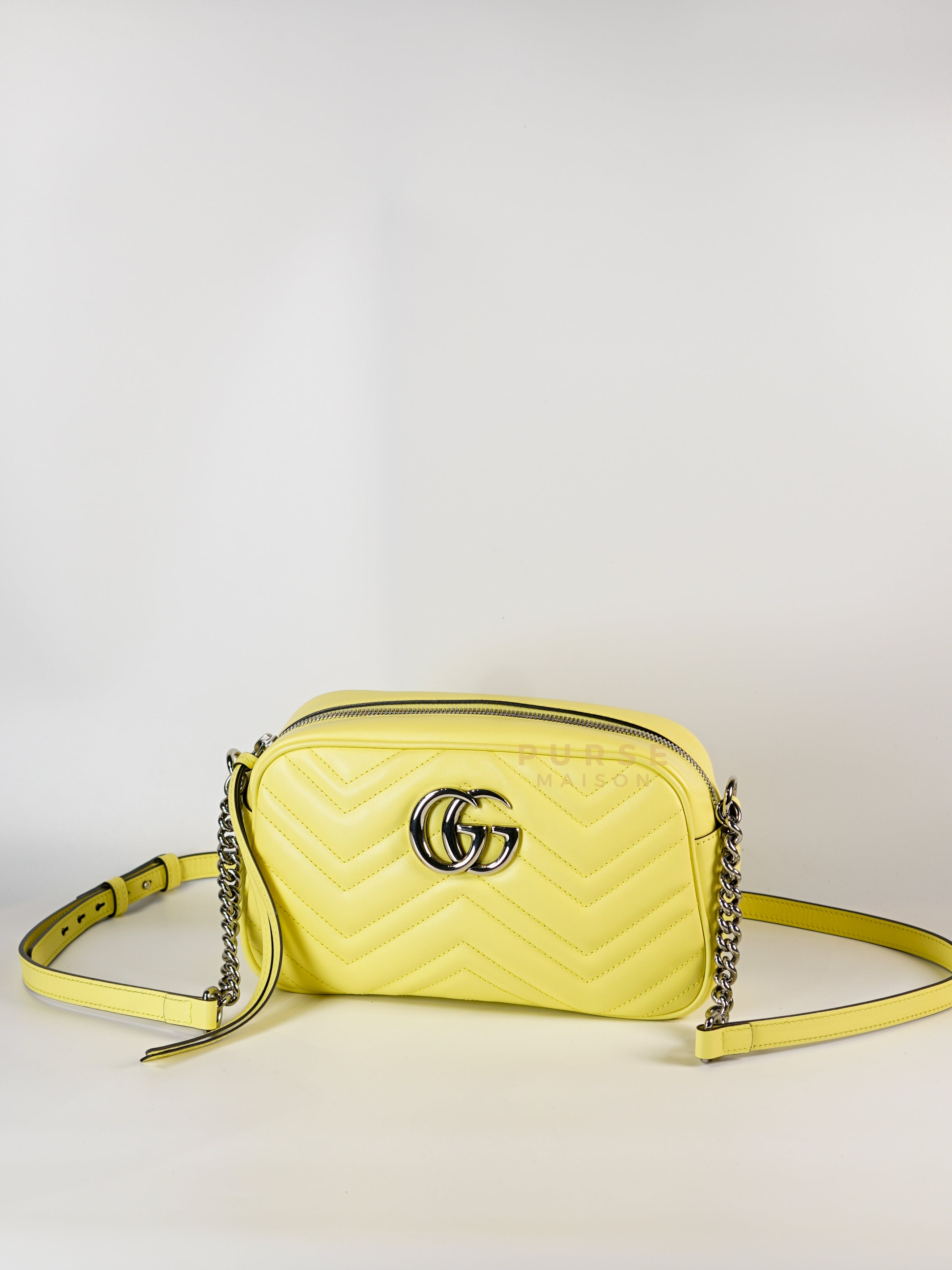 GG Marmont Small Lime Matelasse Camera Bag | Purse Maison Luxury Bags Shop