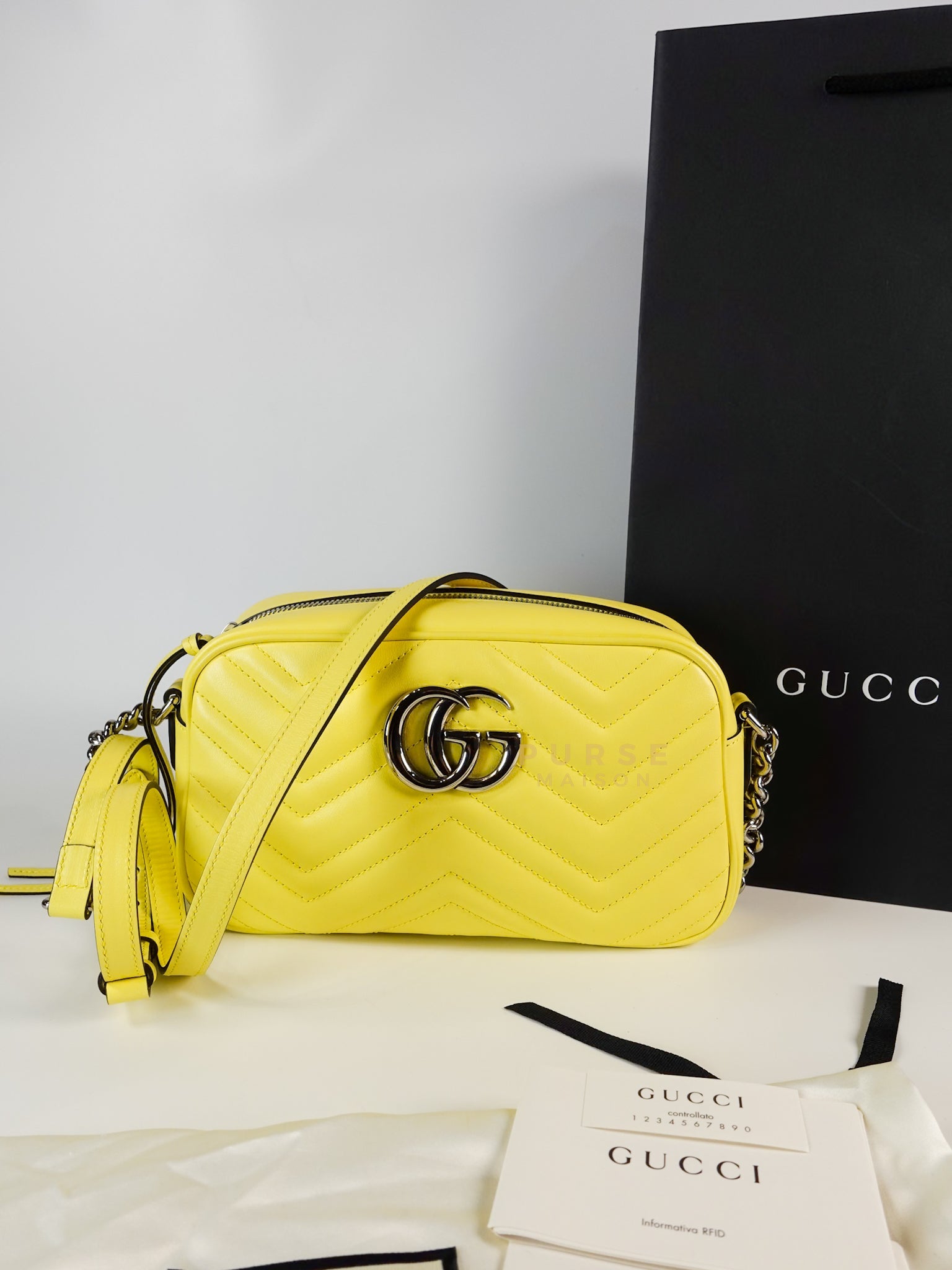 GG Marmont Small Lime Matelasse Camera Bag | Purse Maison Luxury Bags Shop