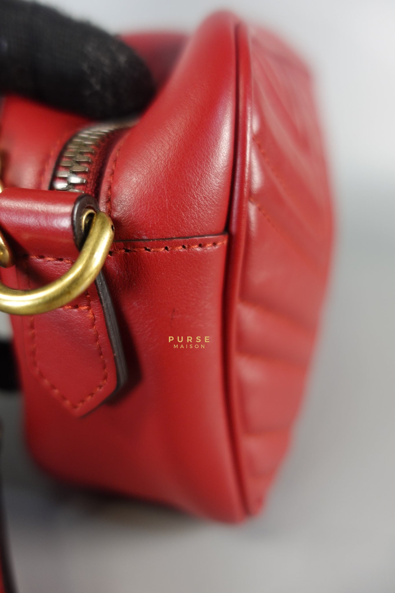 GG Marmont Small Red Matelasse Leather Camera Bag | Purse Maison Luxury Bags Shop