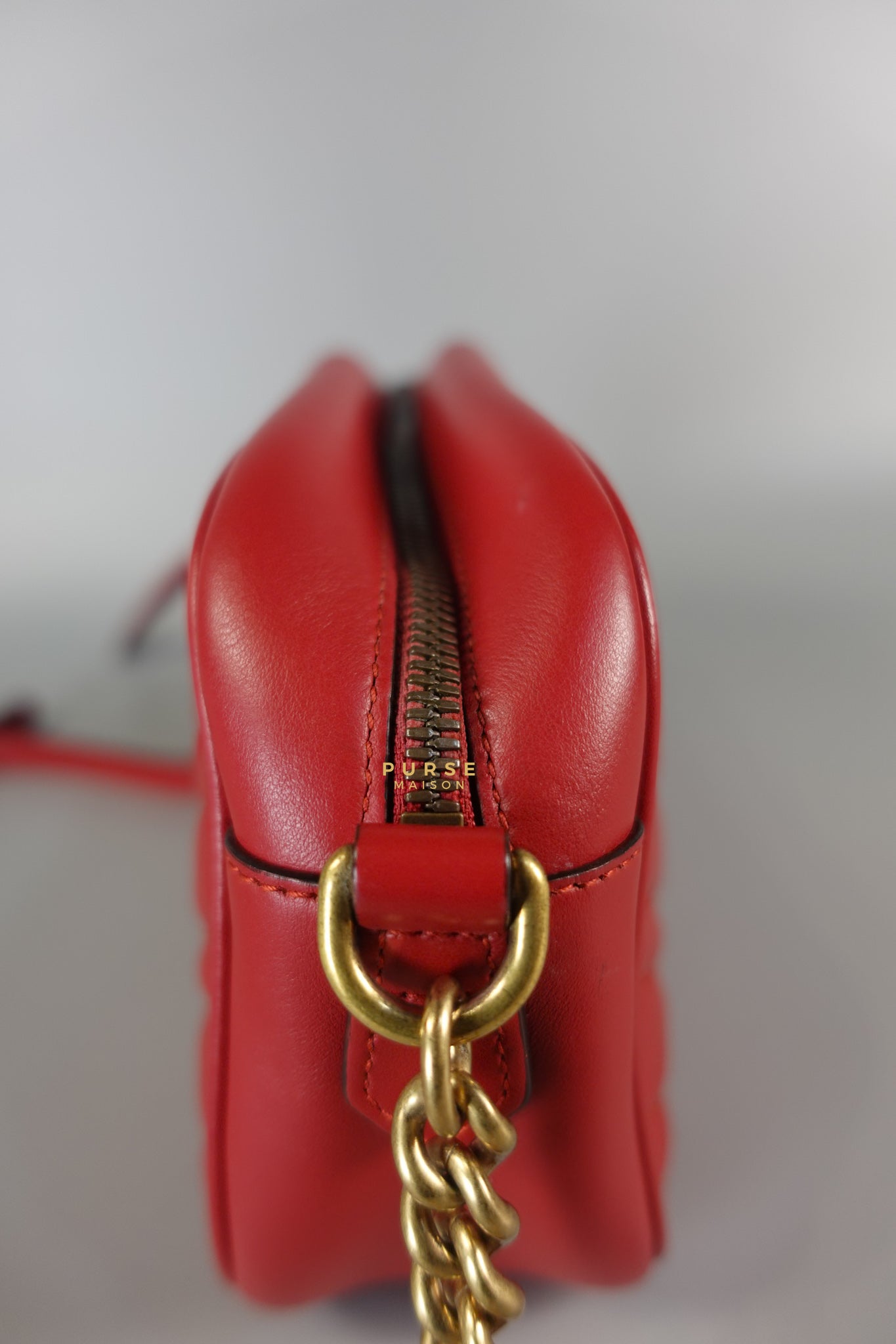 GG Marmont Small Red Matelasse Leather Camera Bag | Purse Maison Luxury Bags Shop