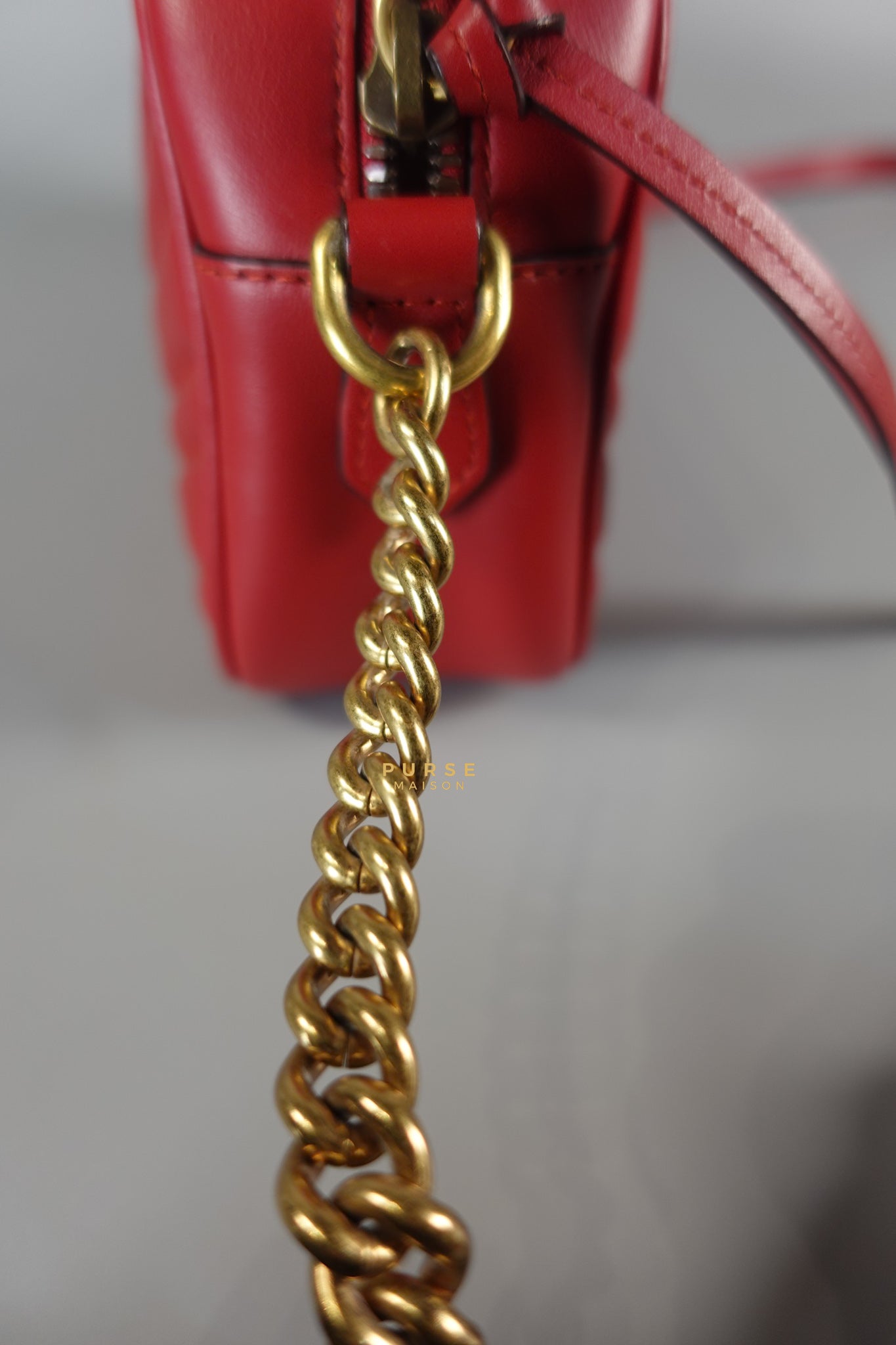 GG Marmont Small Red Matelasse Leather Camera Bag | Purse Maison Luxury Bags Shop