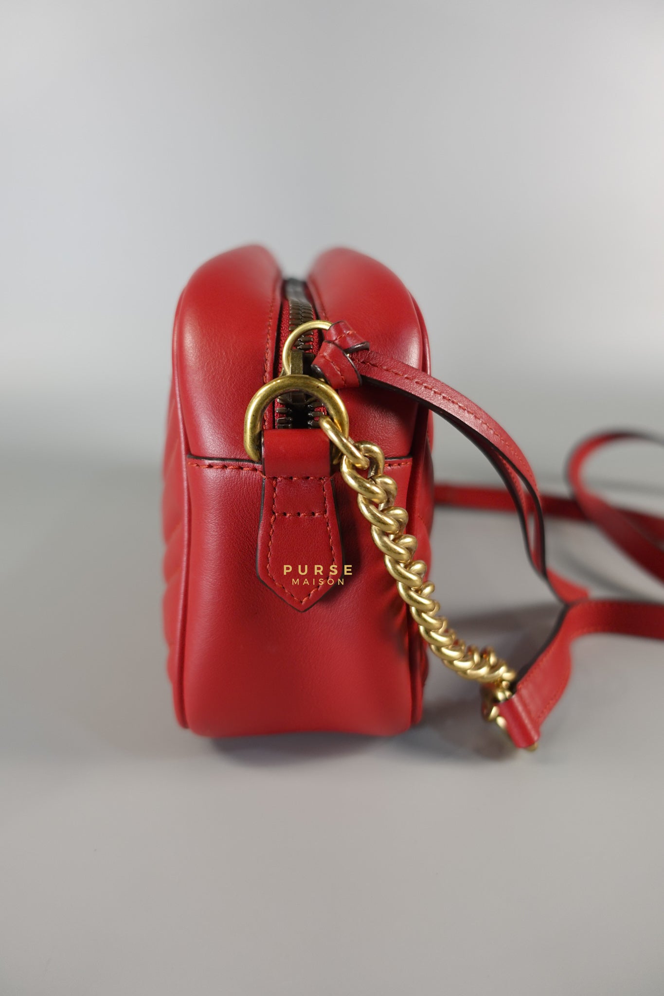 GG Marmont Small Red Matelasse Leather Camera Bag | Purse Maison Luxury Bags Shop