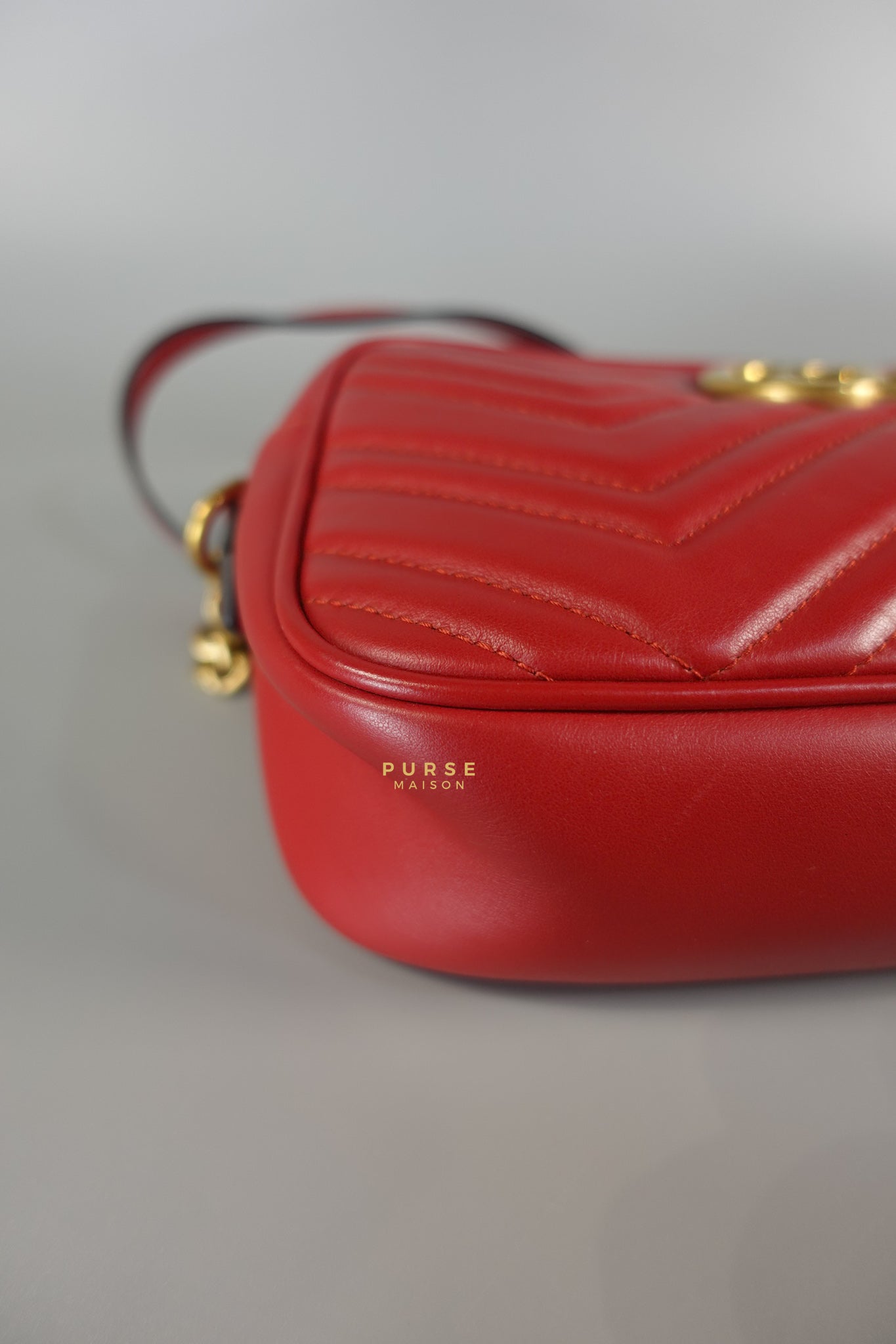 GG Marmont Small Red Matelasse Leather Camera Bag | Purse Maison Luxury Bags Shop