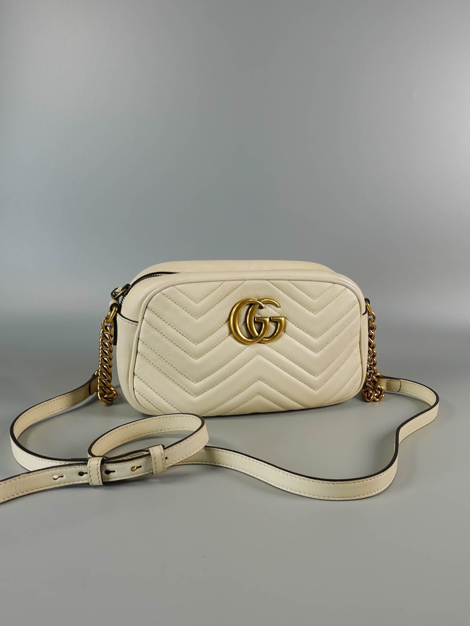 GG Marmont Small White Matelasse Camera Bag | Purse Maison Luxury Bags Shop