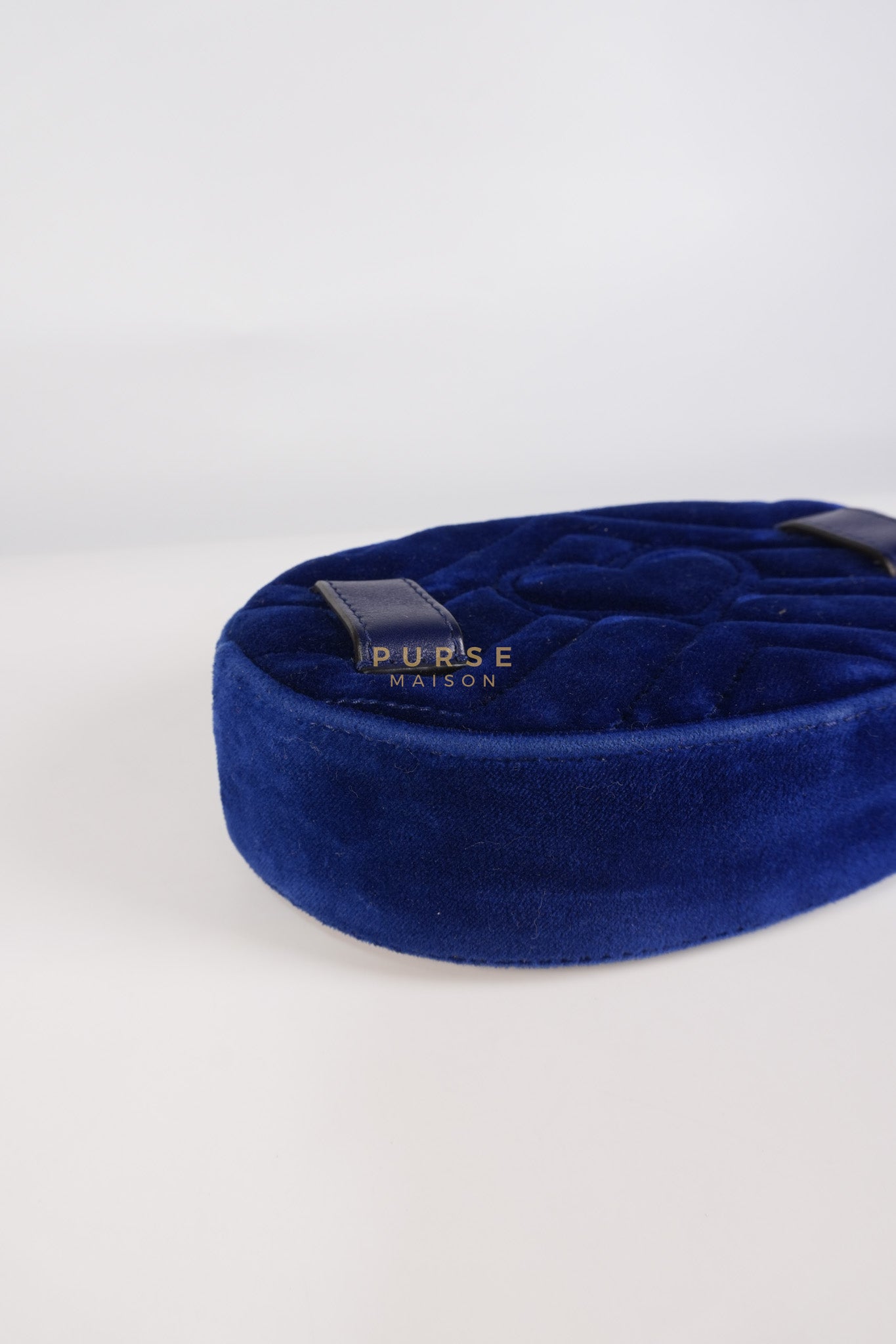 GG Marmont Velvet Belt Bag in Blue Suede Leather & Gold Hardware | Purse Maison Luxury Bags Shop