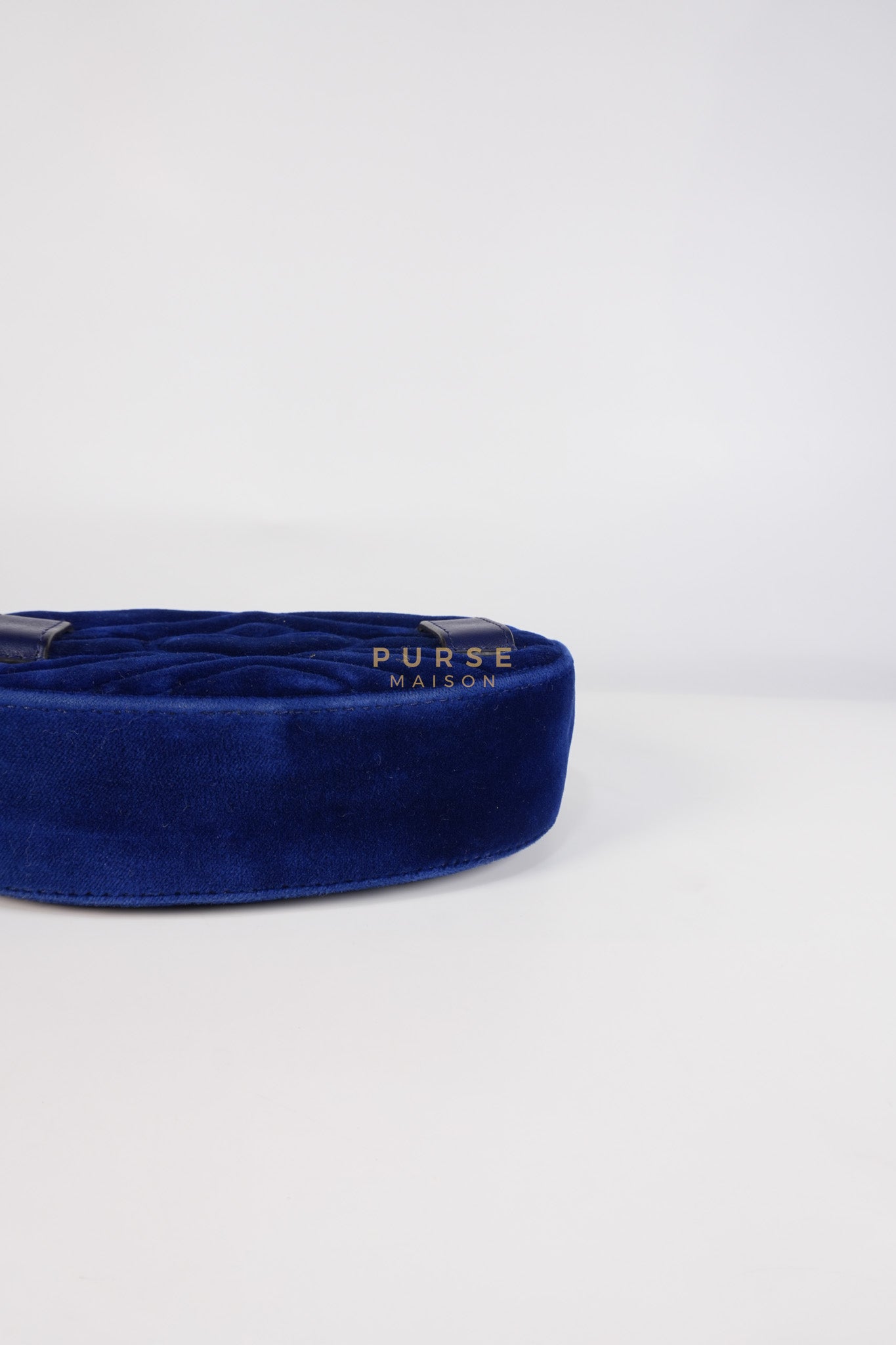GG Marmont Velvet Belt Bag in Blue Suede Leather & Gold Hardware | Purse Maison Luxury Bags Shop